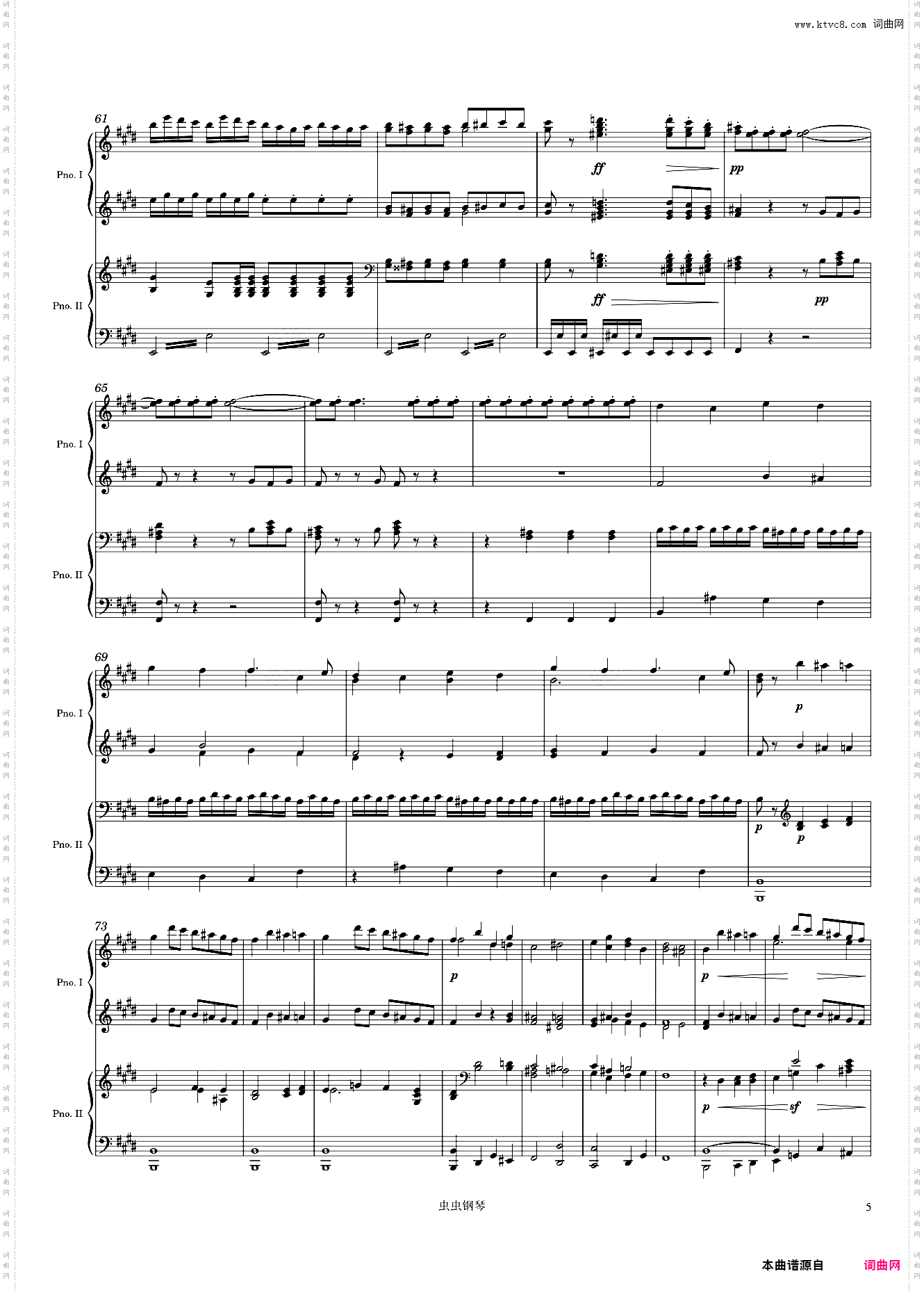 Mendelssohn Overture from A Midsummer's Night Dream Incidental Music, Op· 61, Arr· for 2 pianos