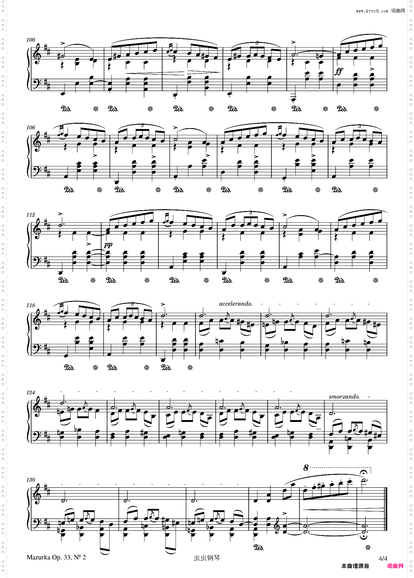 Mazurka in D major, Op· 33, No· 2 - Frédéric Chopin - 1838