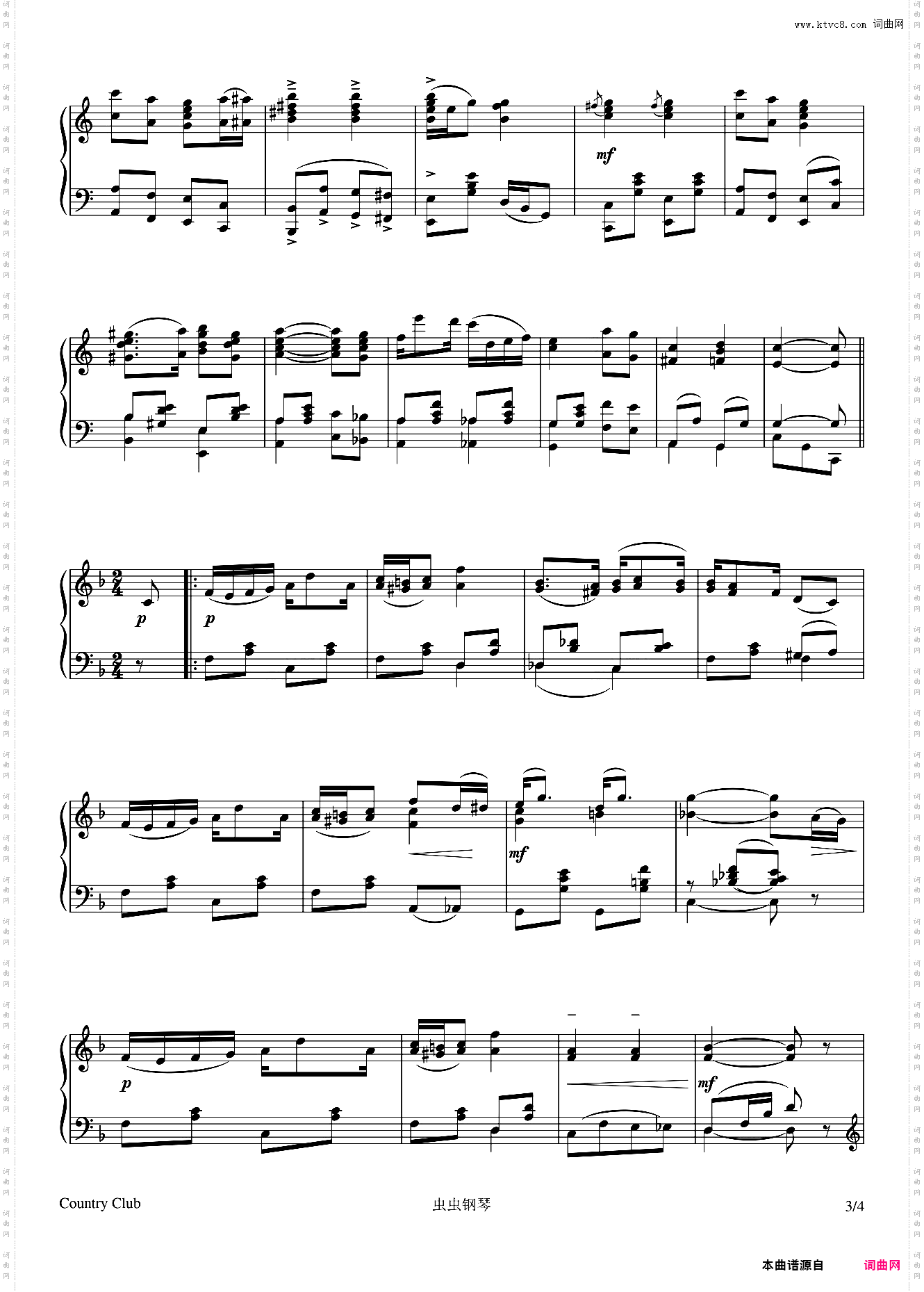 Country Club - Ragtime Two Step - Scott Joplin - 1909