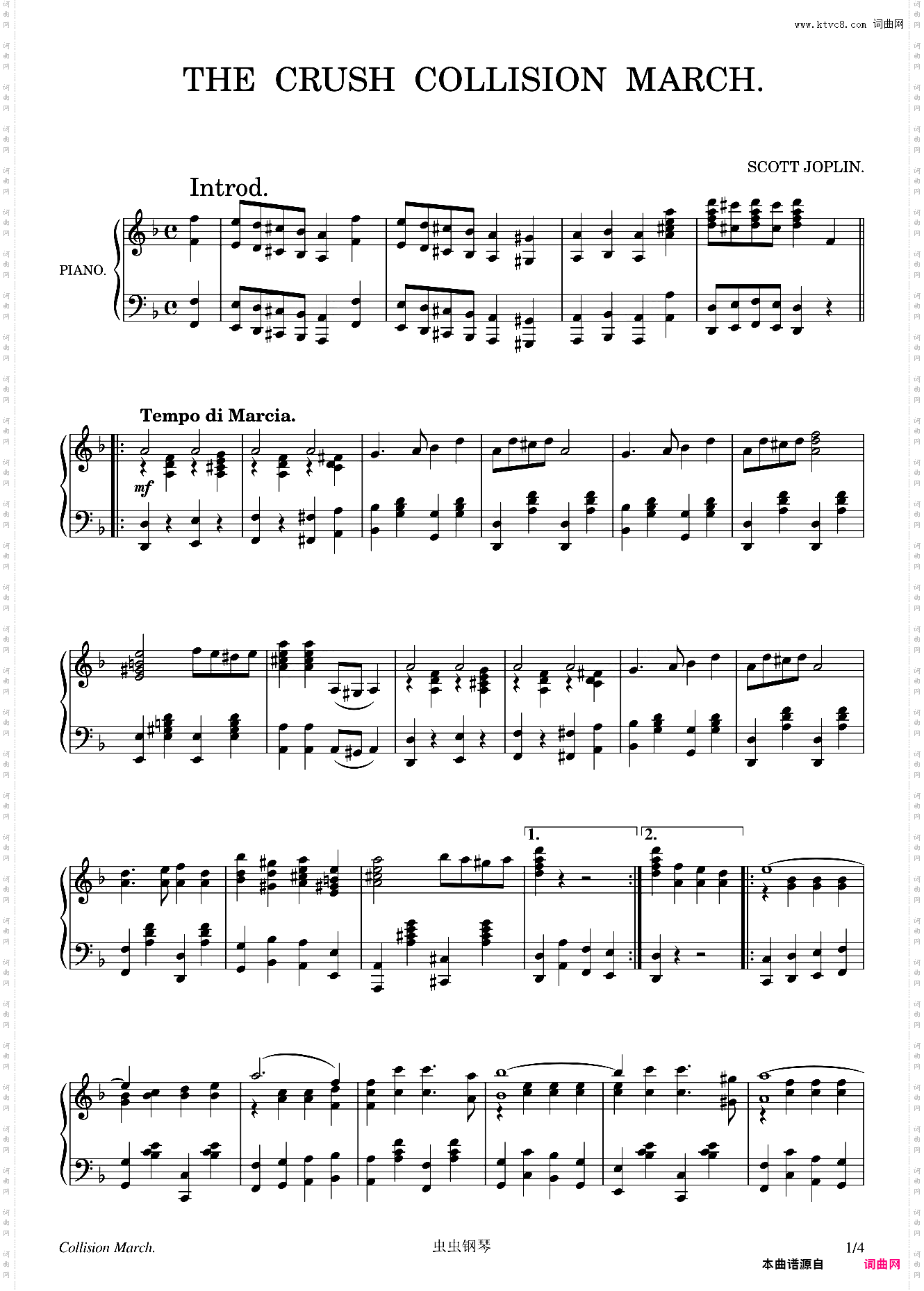Great Crush Collision March - Scott Joplin - 1896