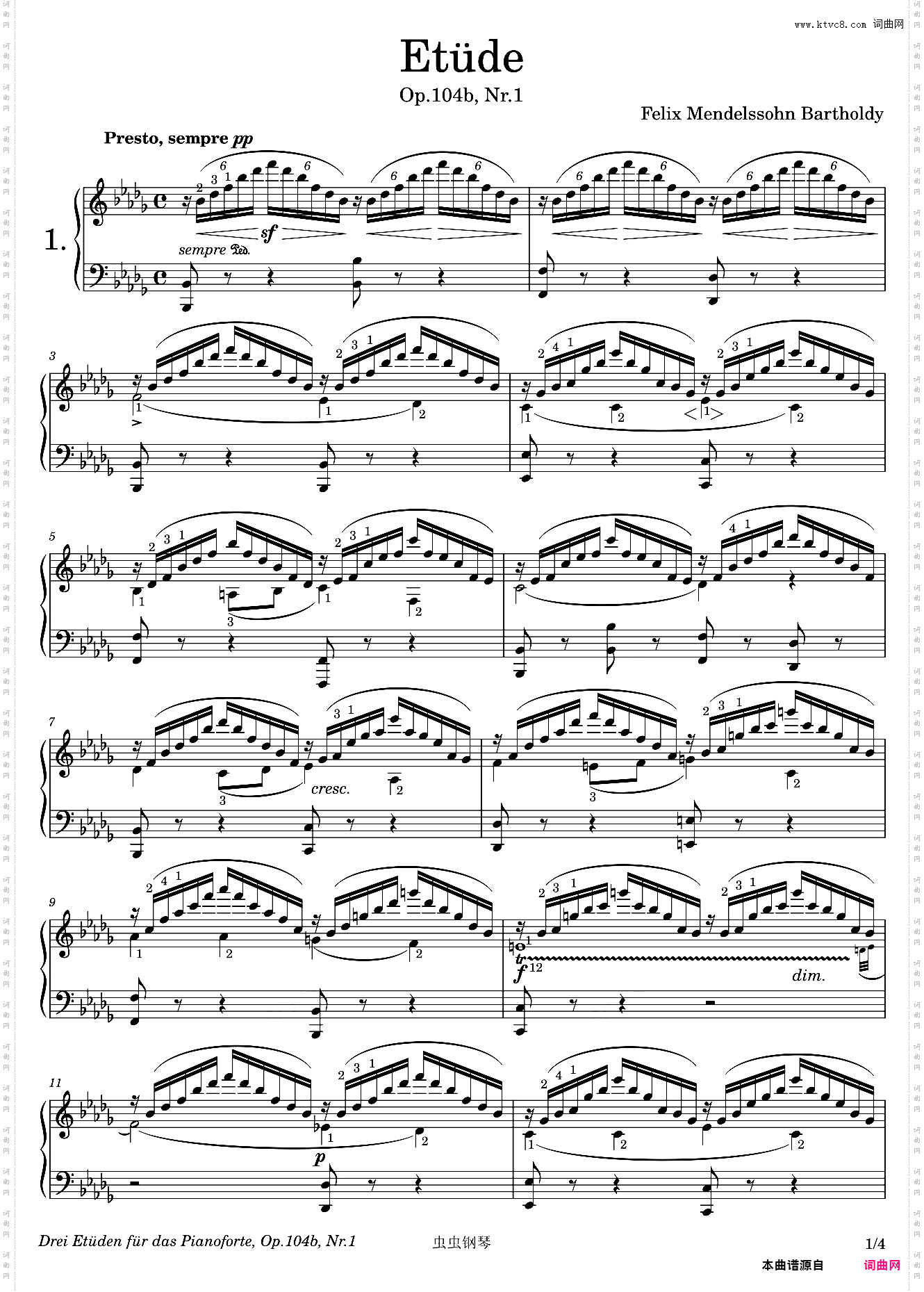 Etüde, Op·104b, Nr·1 – Felix Mendelssohn