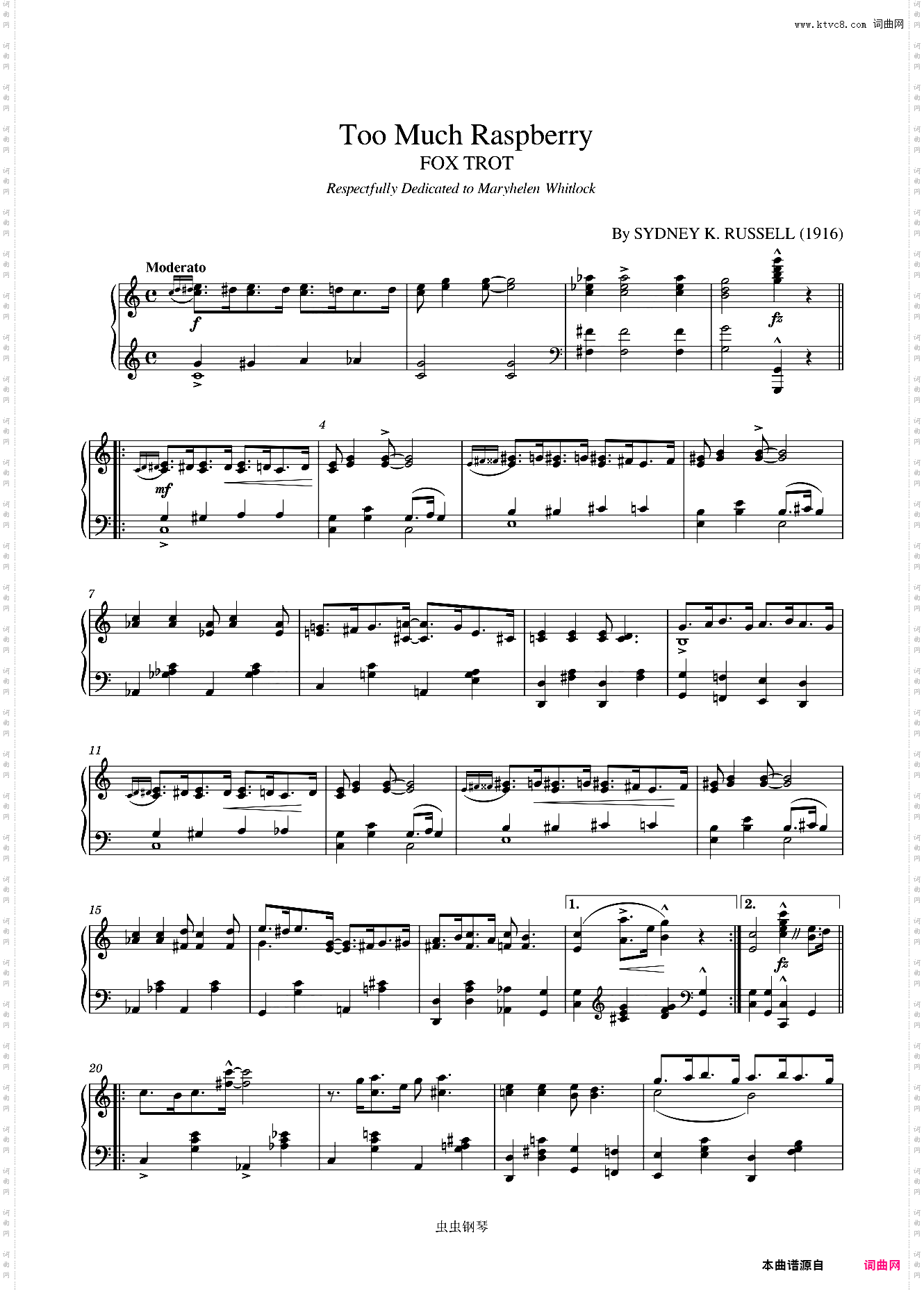 Too Much Raspberry by Sydney K· Russell 1916
