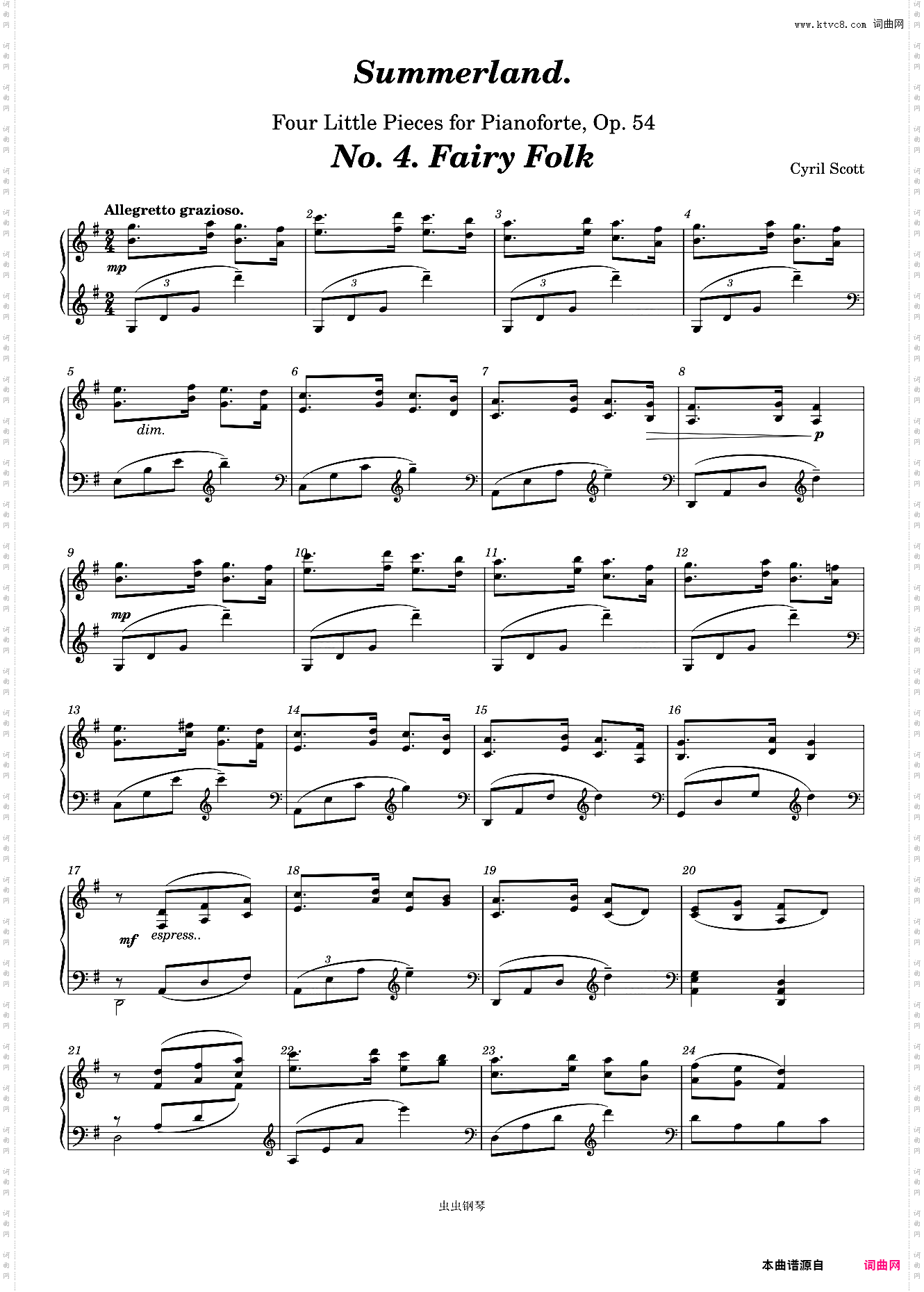 Cyril Scott: Summerland: Fairy Folk, Op· 54, No·4
