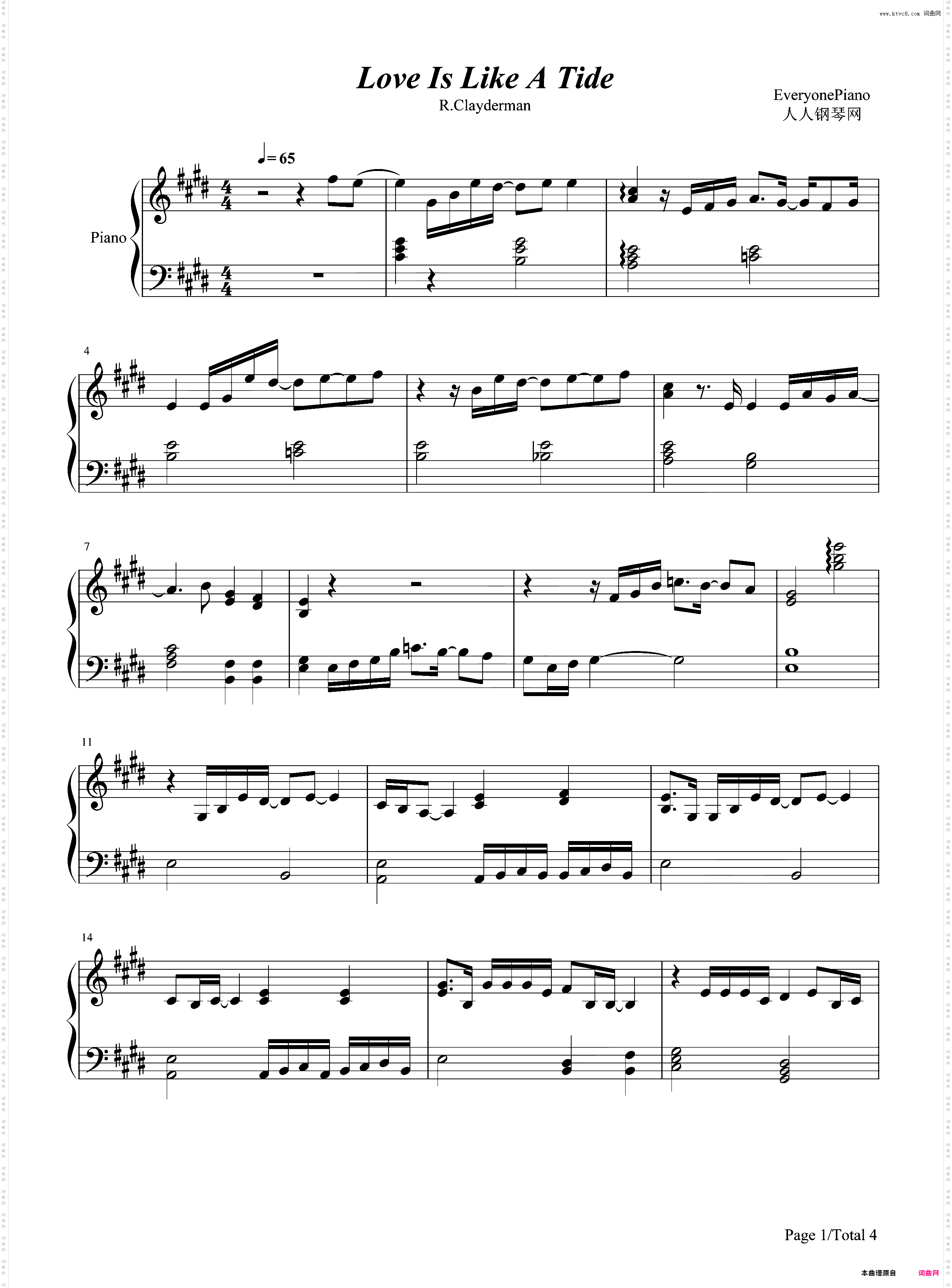 Love Is Like A Tide-理查德克莱德曼