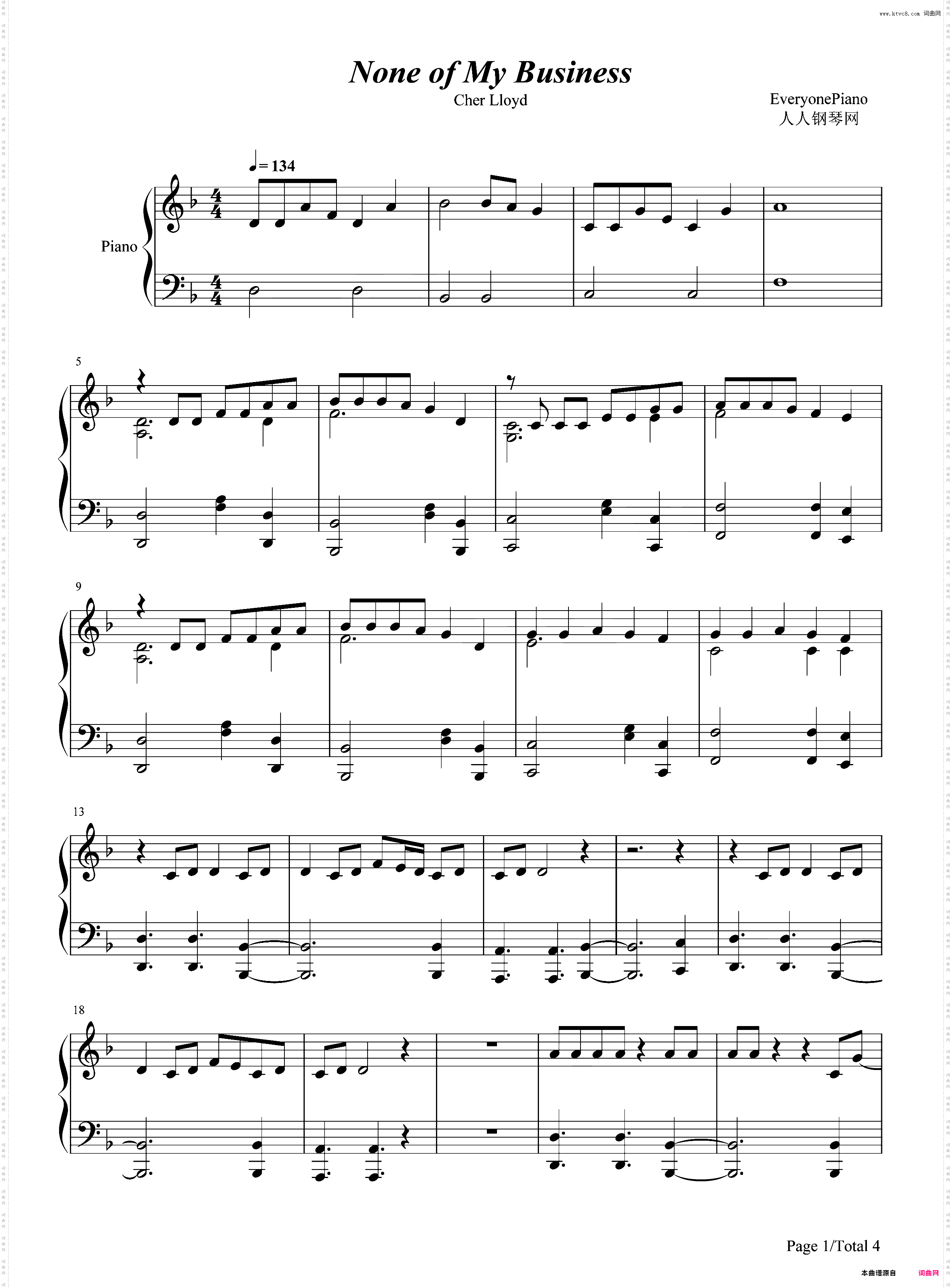 None Of My Business-Cher Lloyd