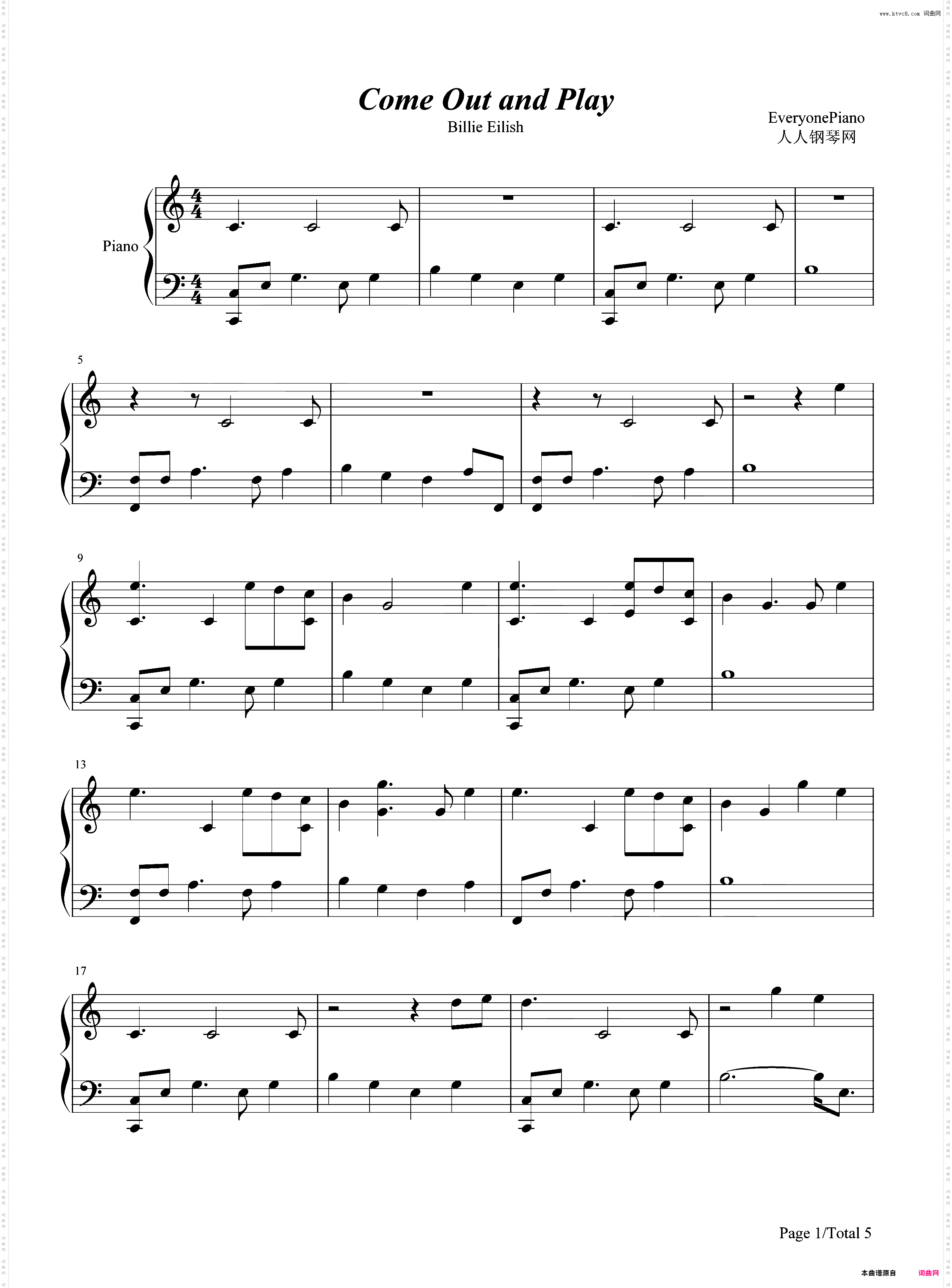 Come Out and Play-Billie Eilish