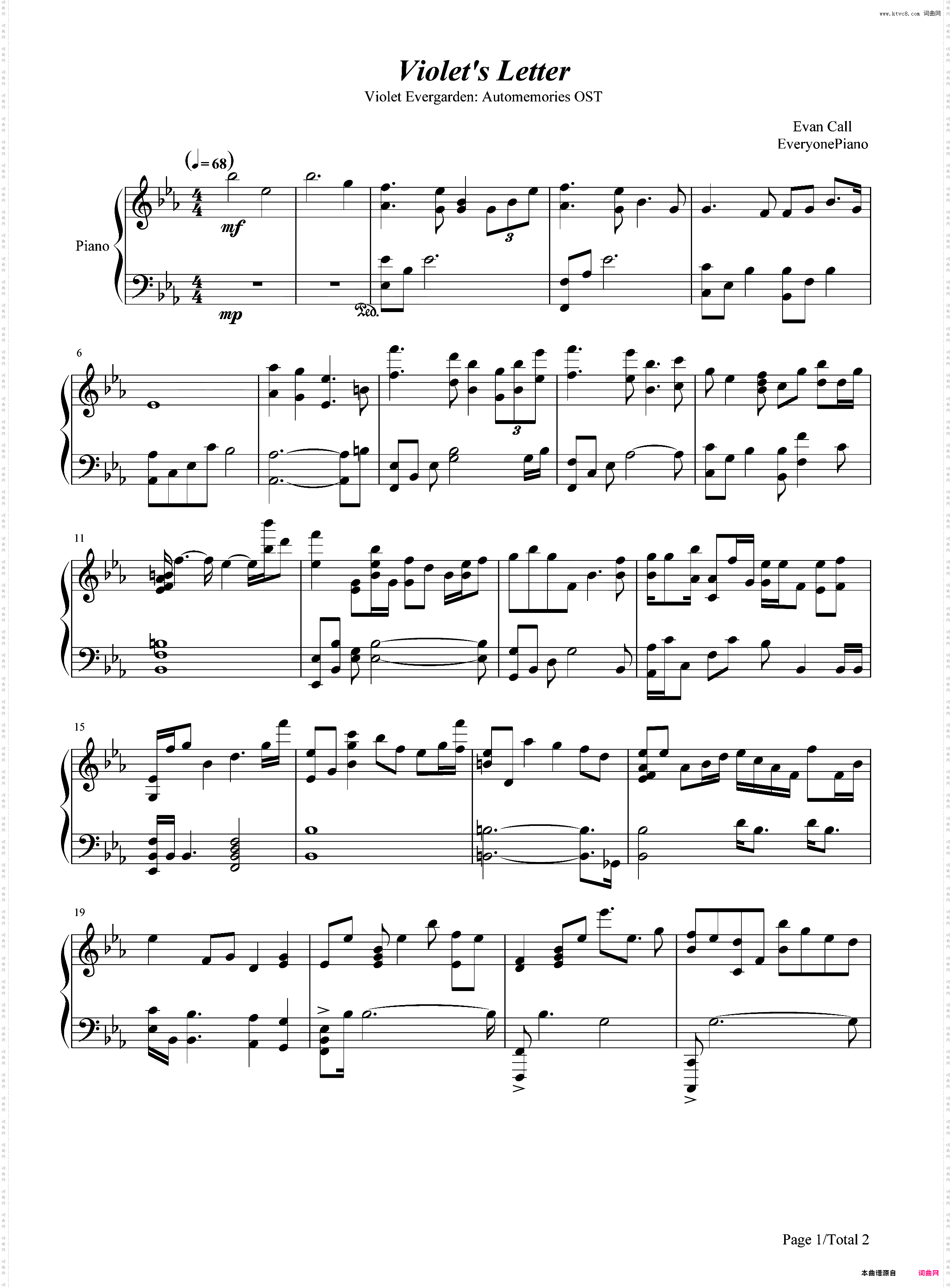 Violet's Letter-紫罗兰永恒花园OST
