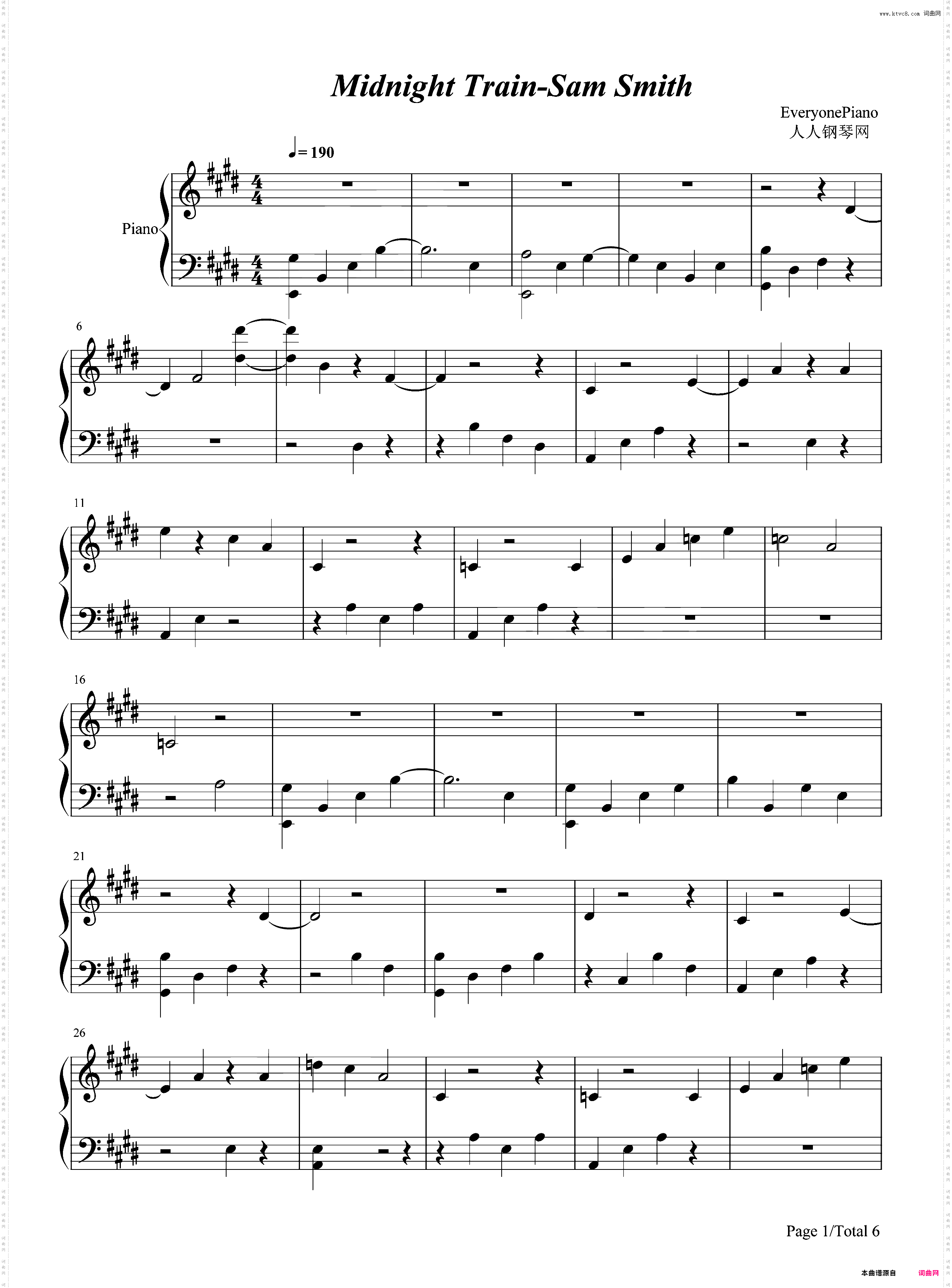 Midnight Train-Sam Smith