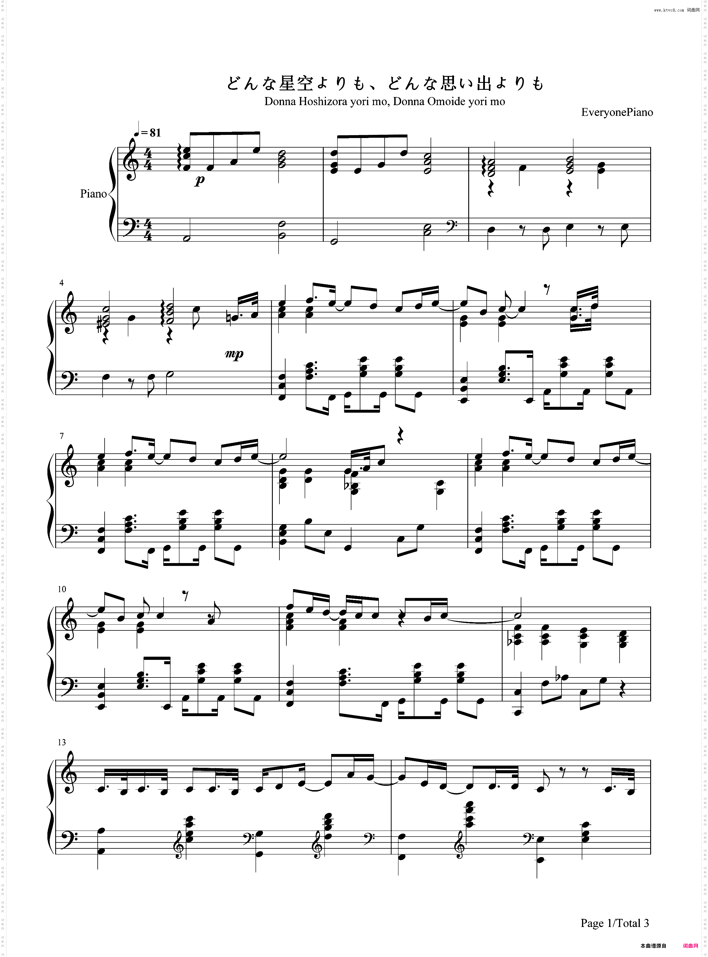 どんな星空よりもどんな思い出よりも-如果有妹妹就好了ED