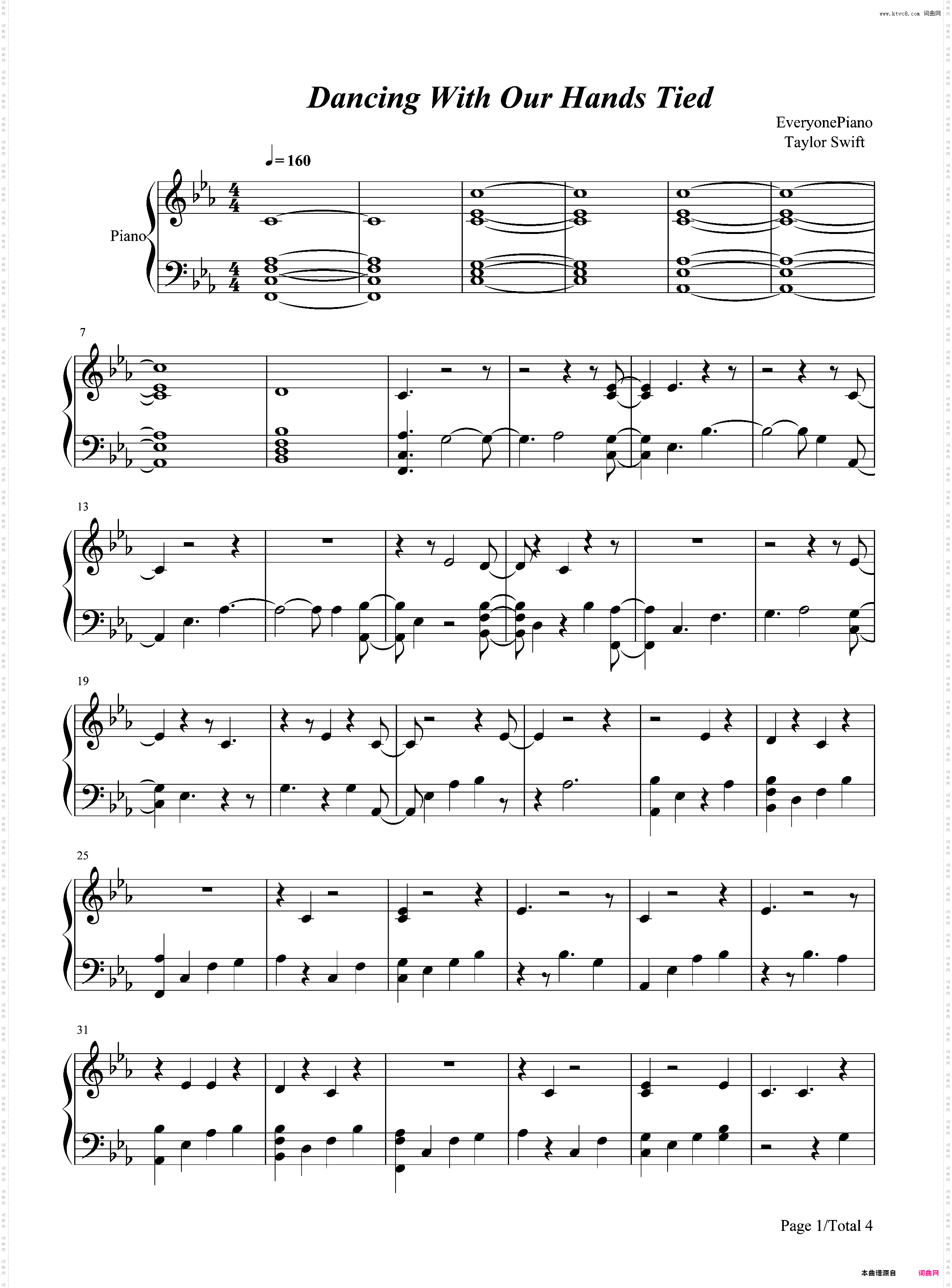 Dancing With Our Hands Tied-Taylor Swift