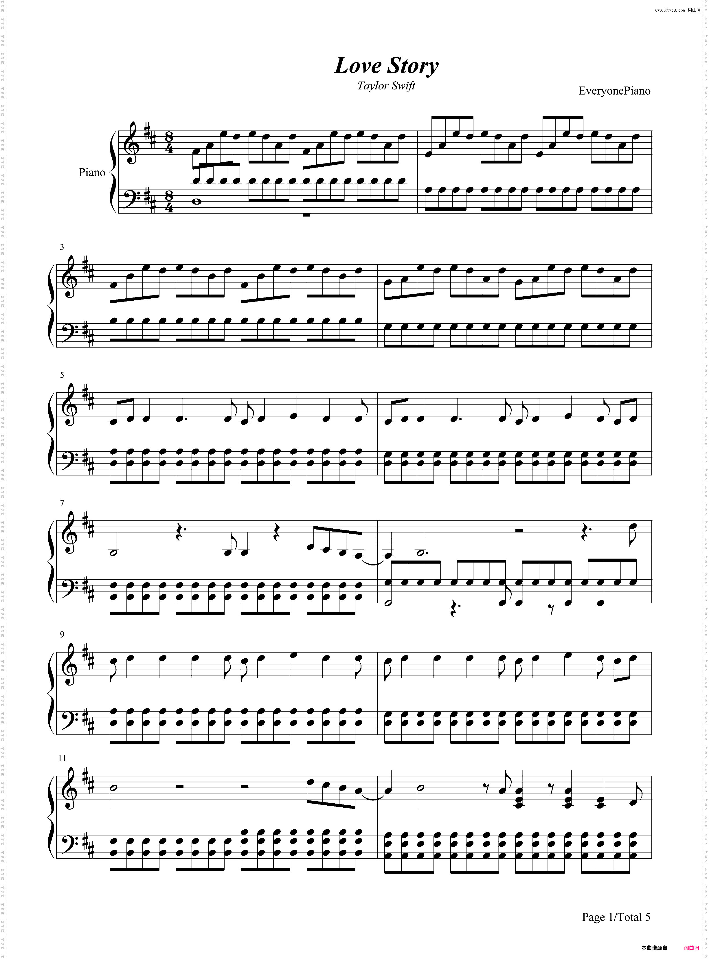 Love Story-爱的故事-Taylor Swift