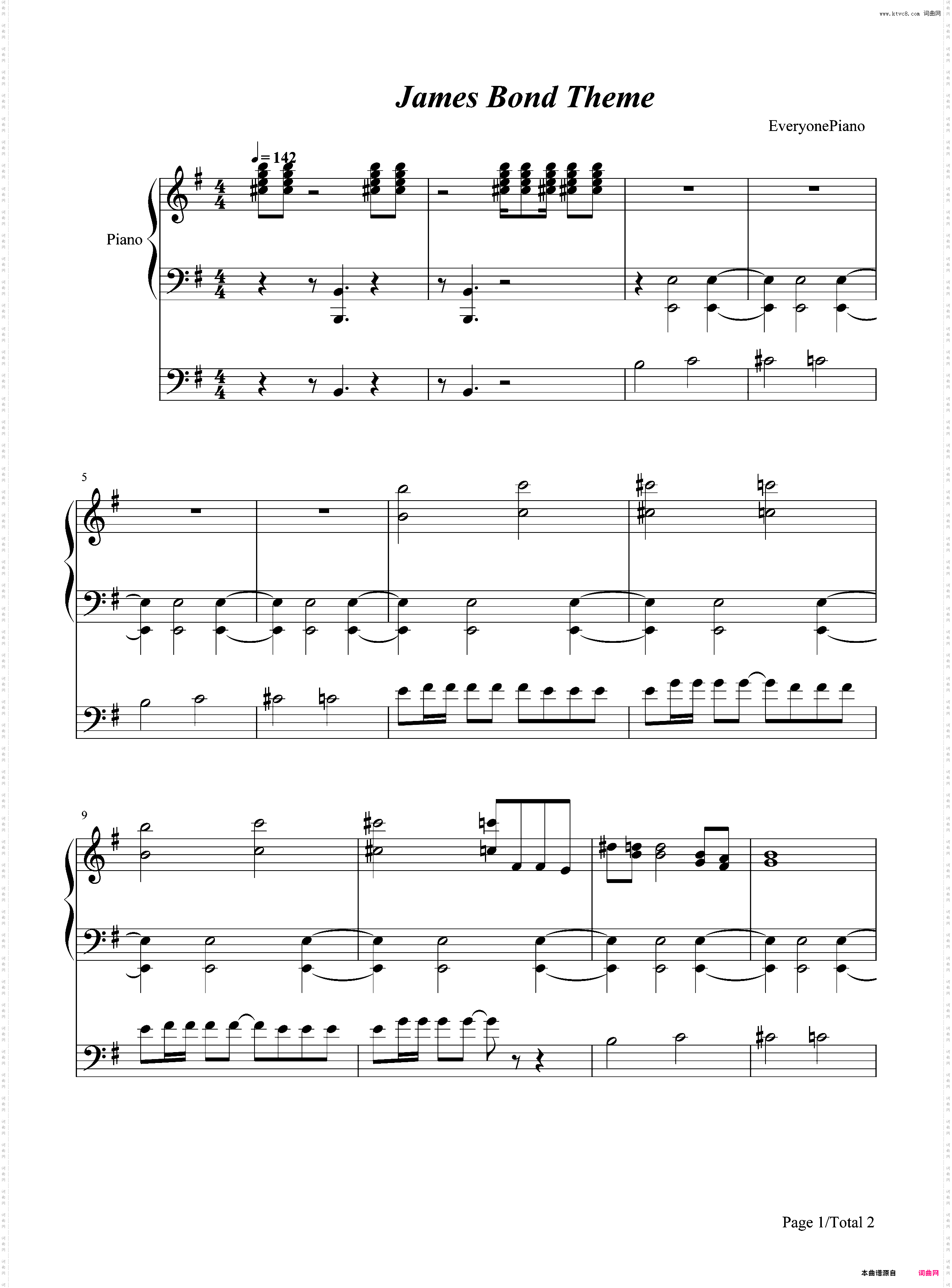 James Bond Theme-007电影开场音乐