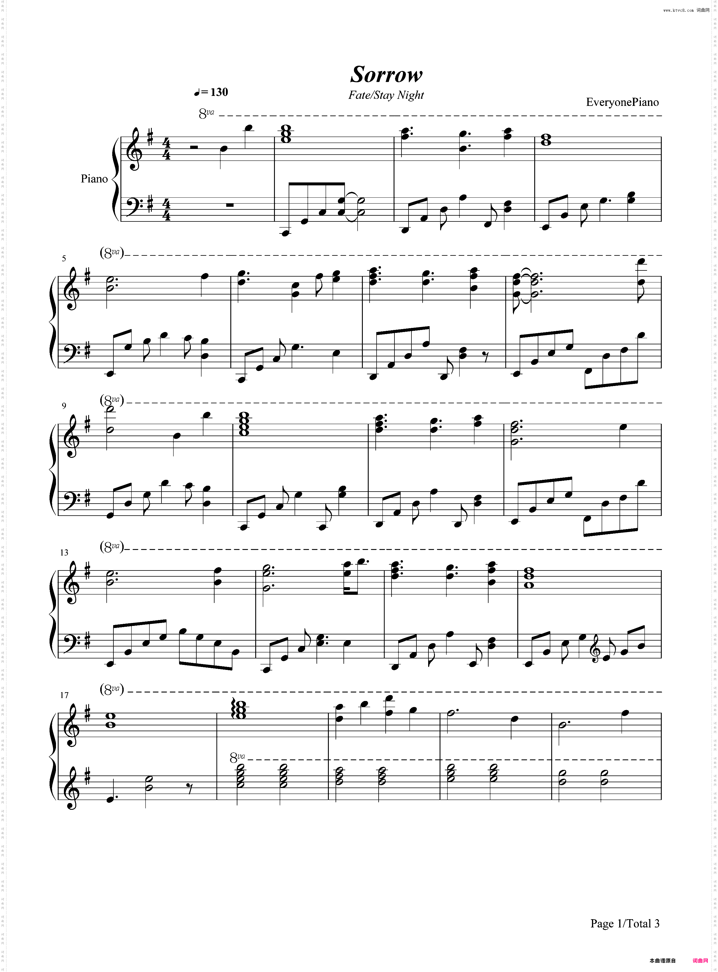 Sorrow-Fate Stay Night OST