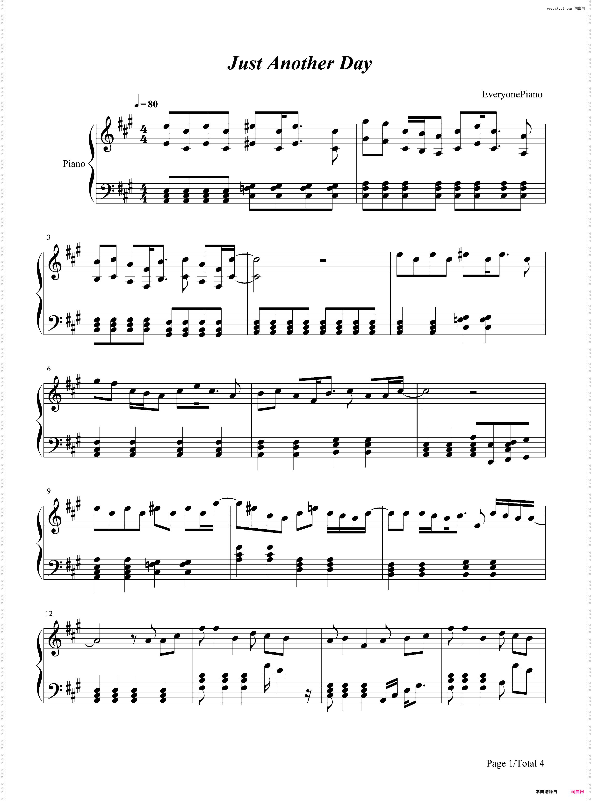 Just Another Day-Lady Gaga