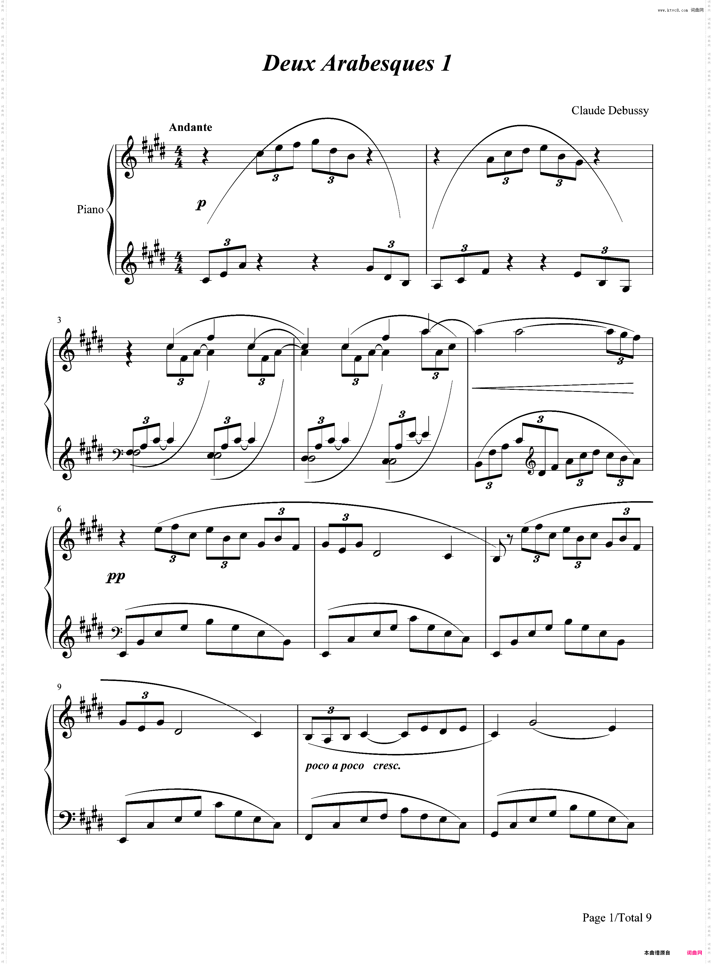Arabesque No· 1-Claude Debussy
