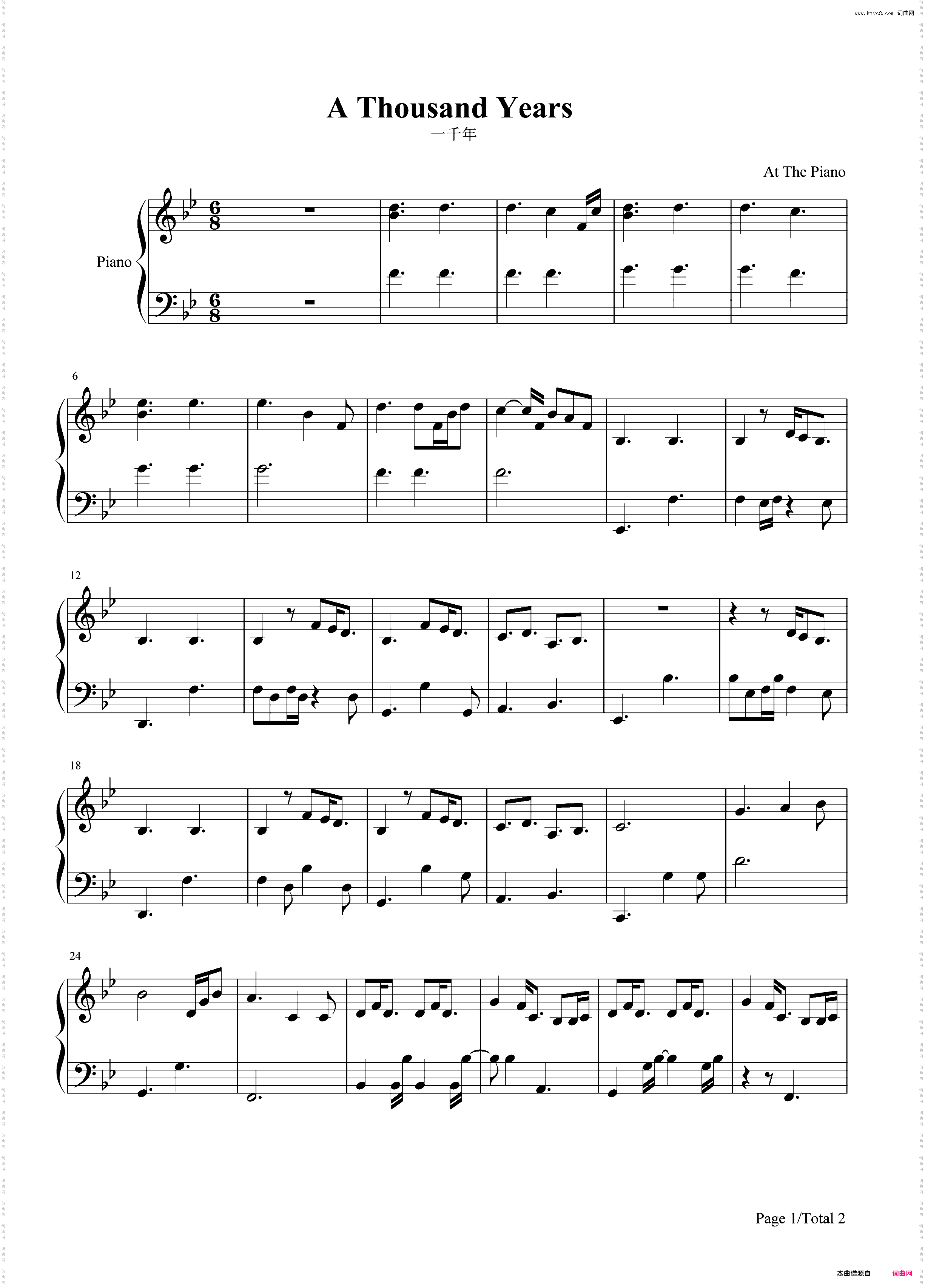 A Thousand Years-《暮光之城4》插曲