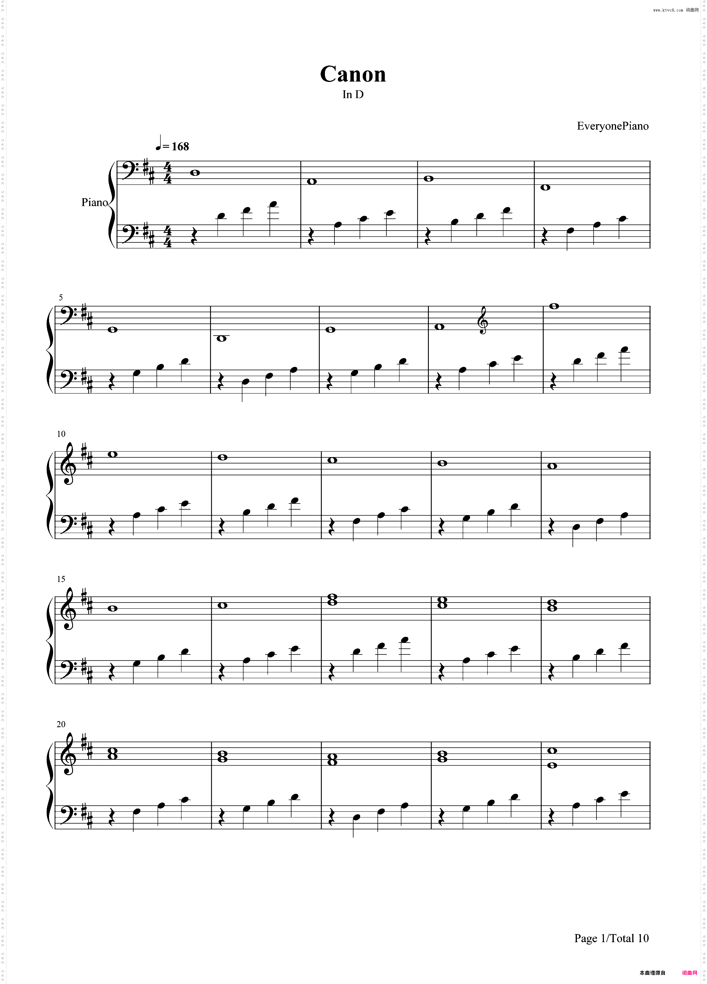 D大调卡农原版-约翰·帕赫贝尔