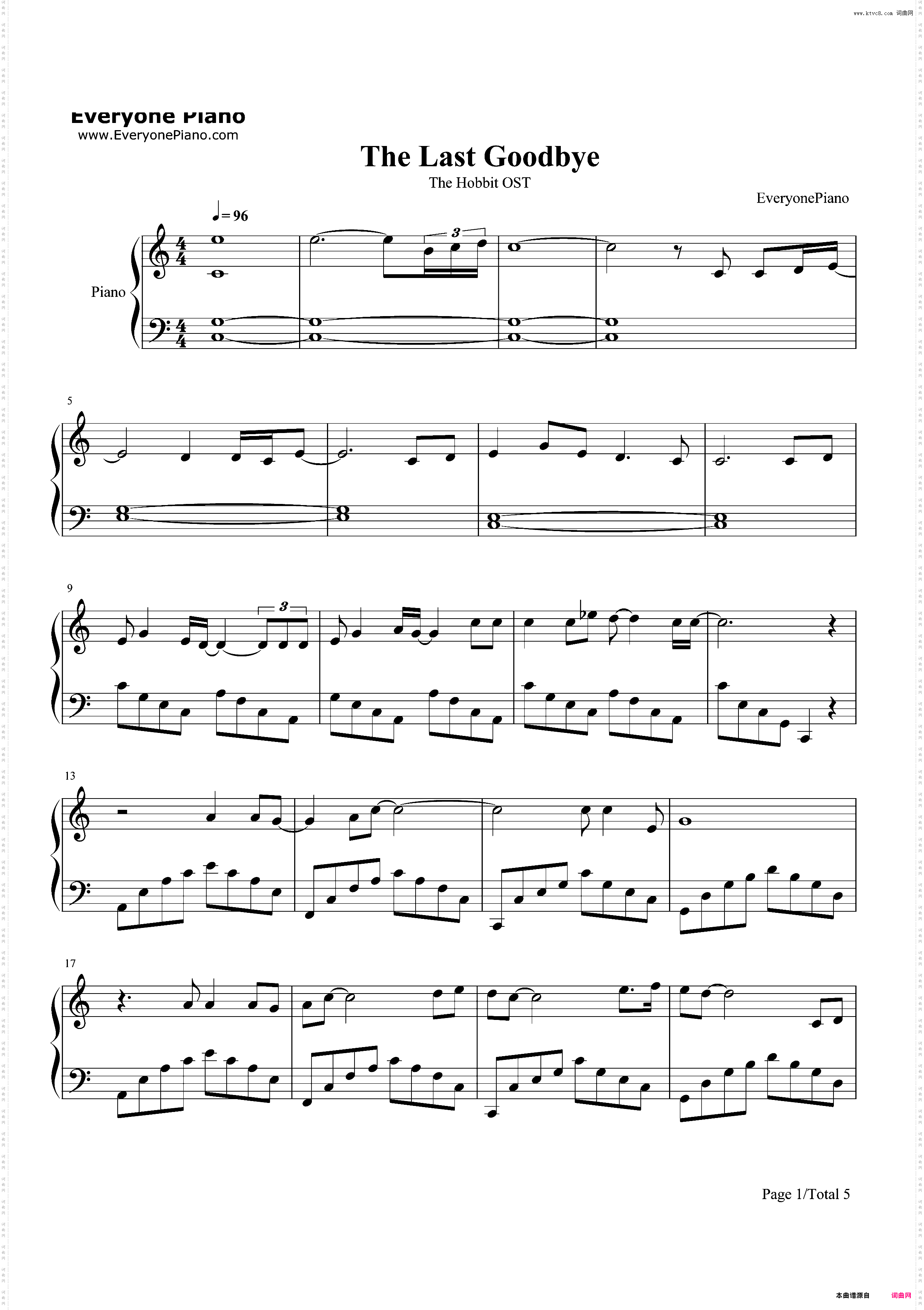 The Last Goodbye-霍比特人五军之战OST
