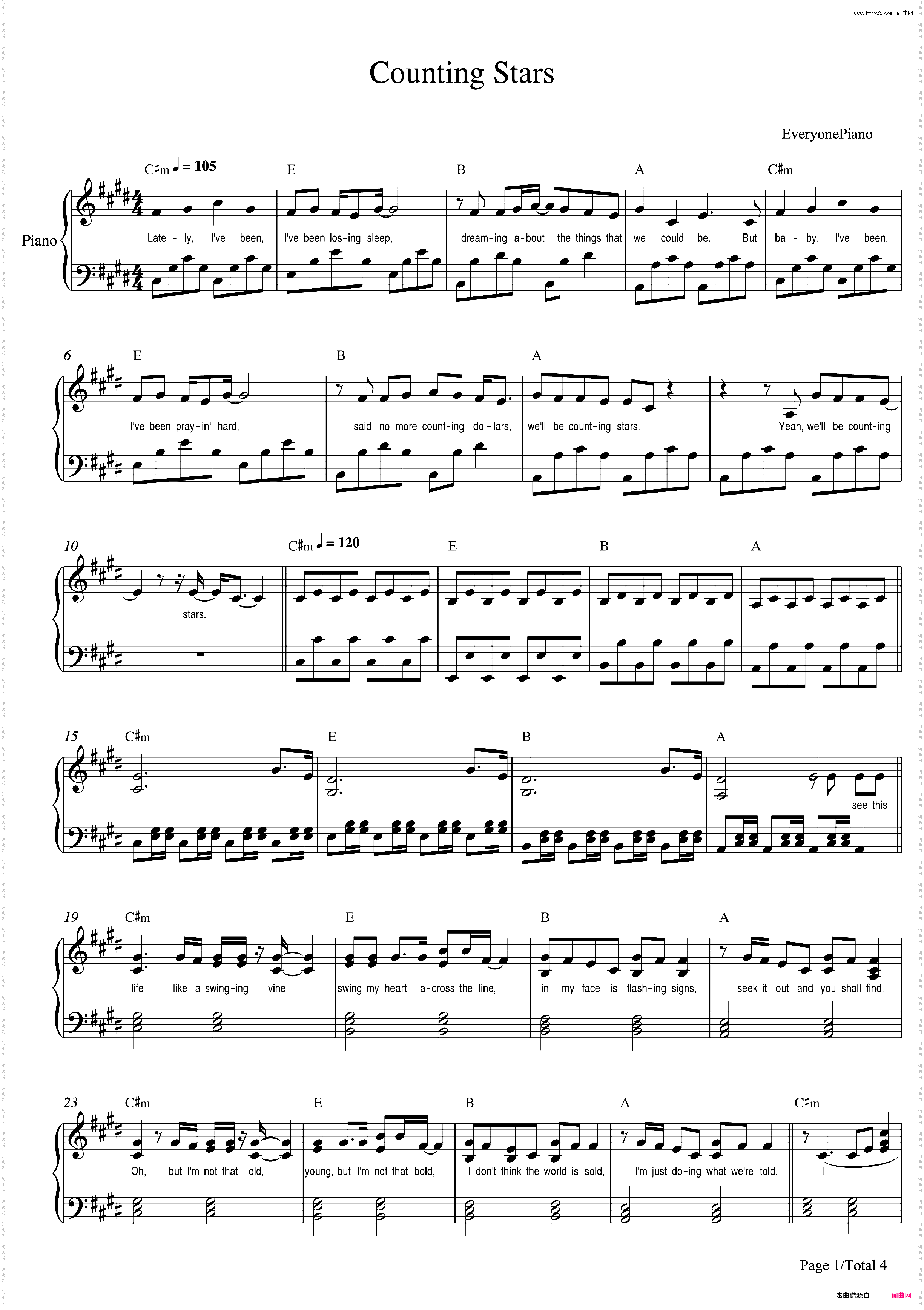 Counting Stars-OneRepublic