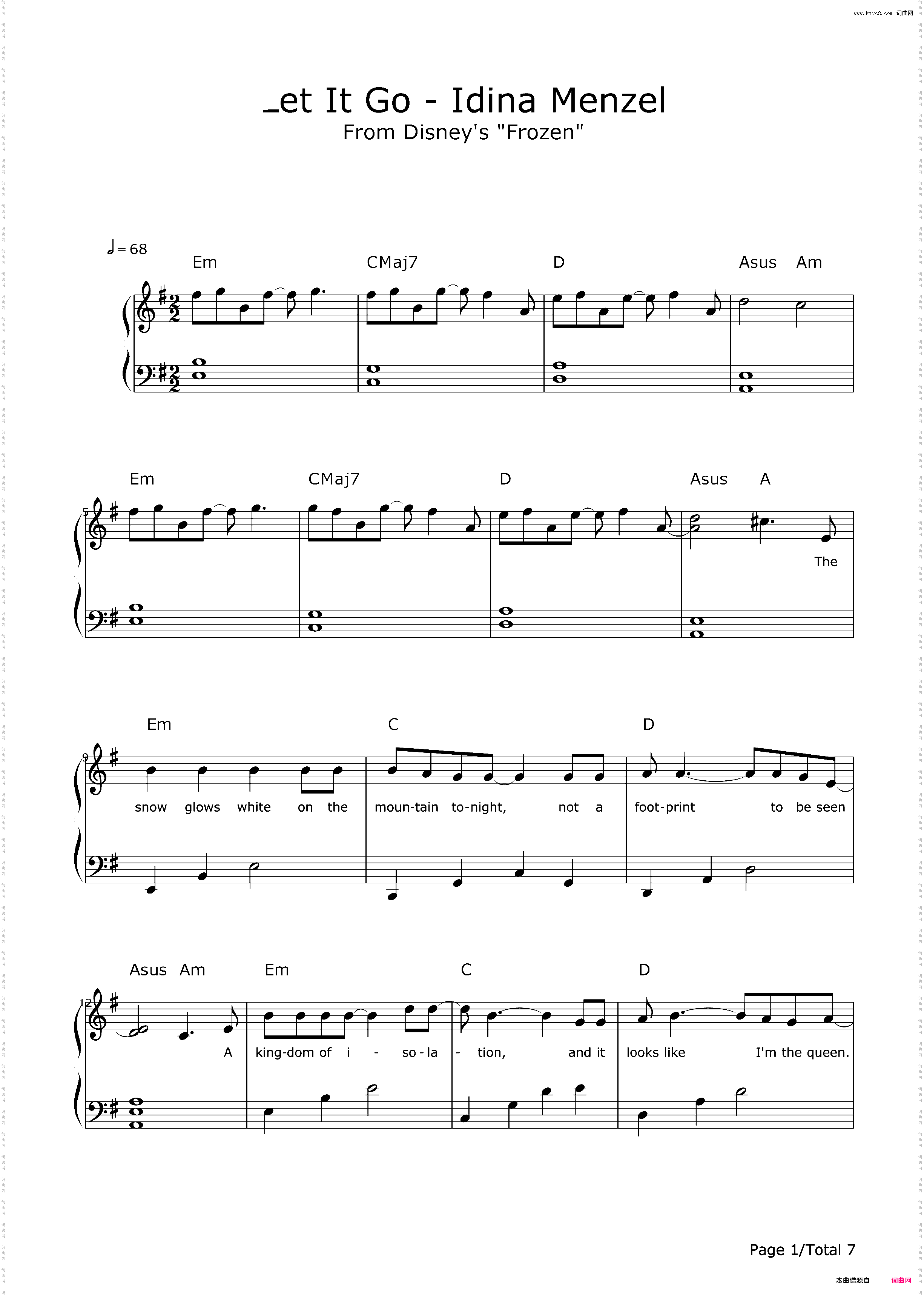 let it go简单版-冰雪奇缘主题曲