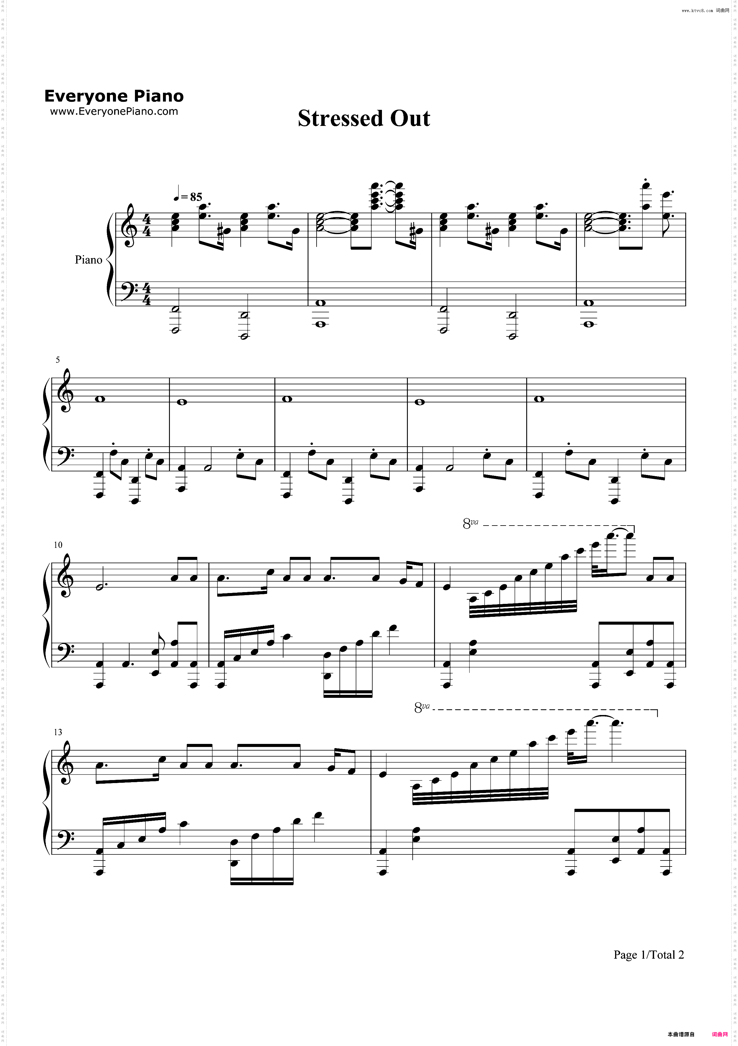 Stressed Out简单版-Twenty One Pilots