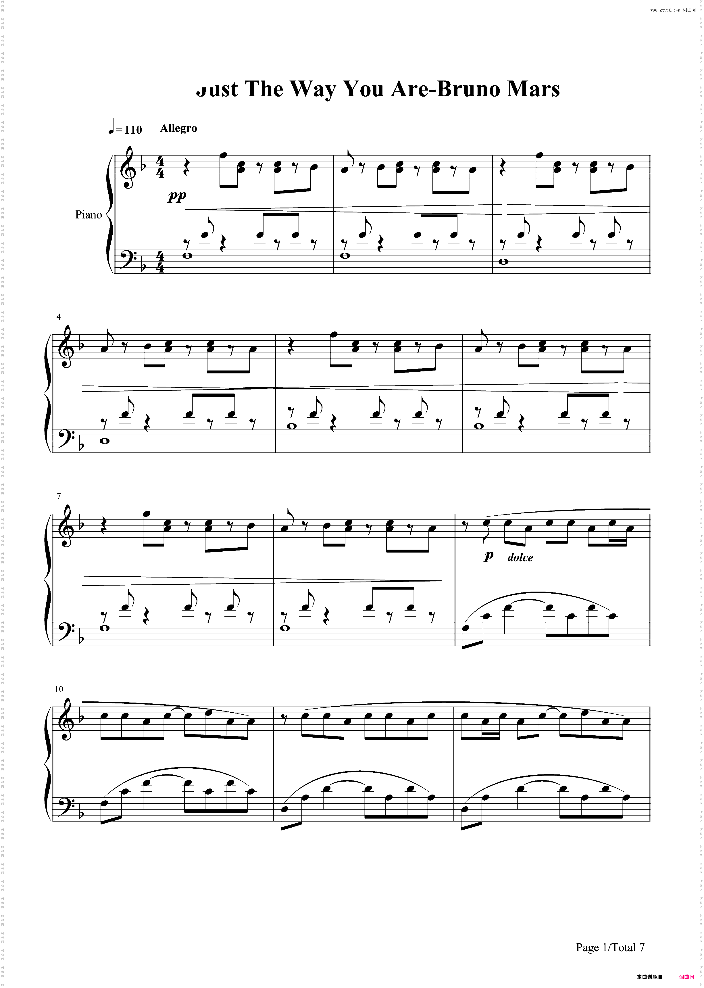 Just The Way You Are-Bruno Mars