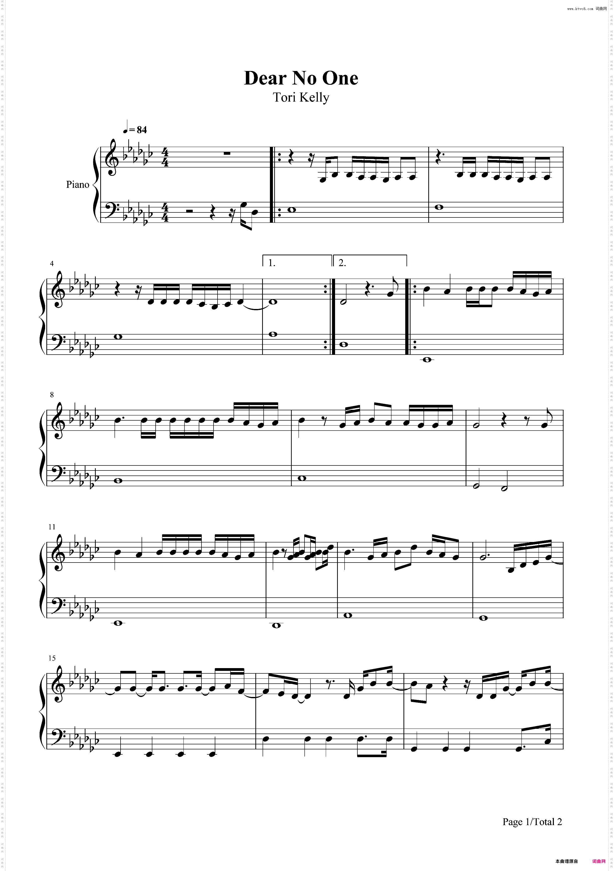 Dear No One-Tori Kelly