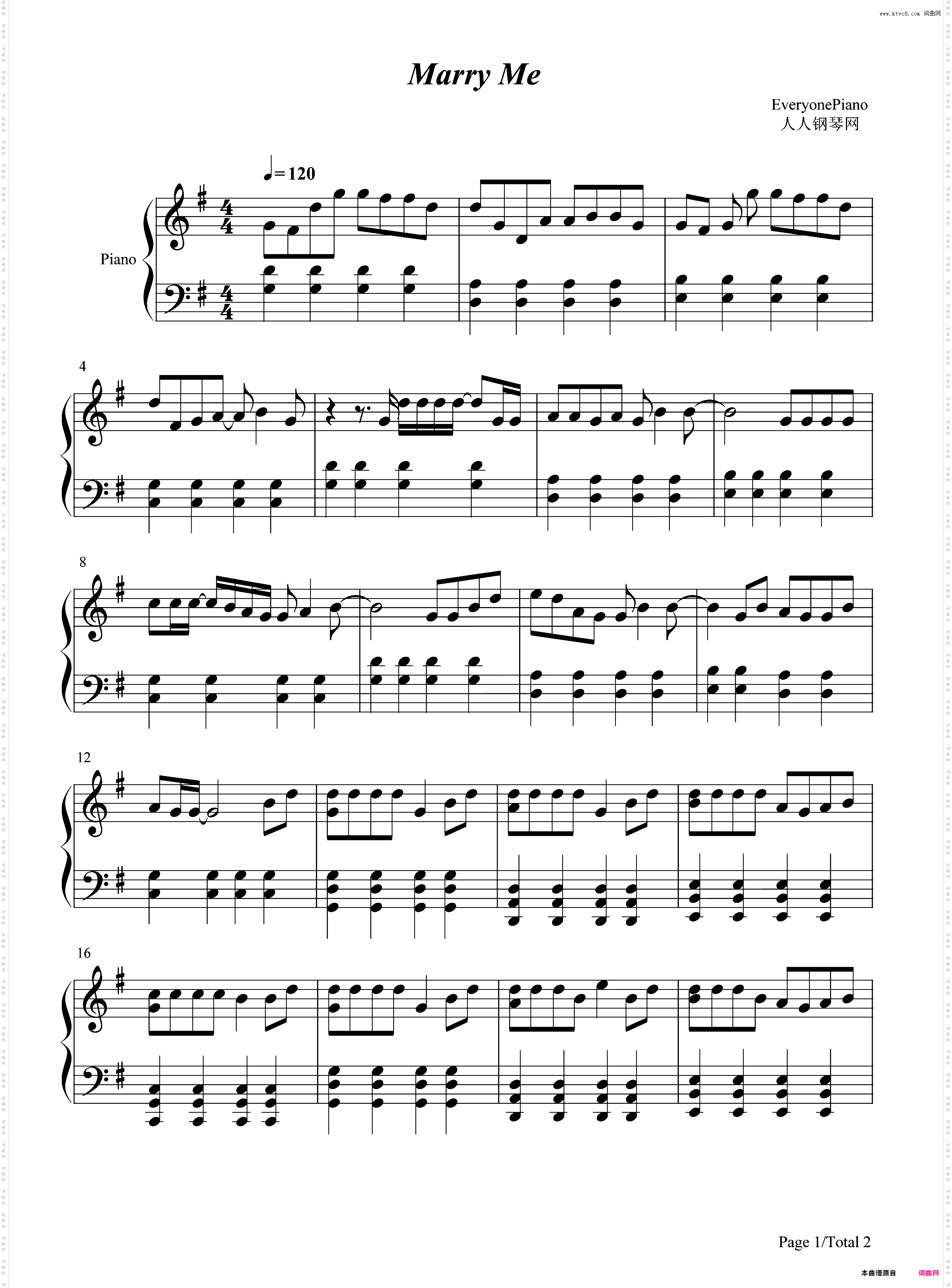 Marry Me-EOP教学曲