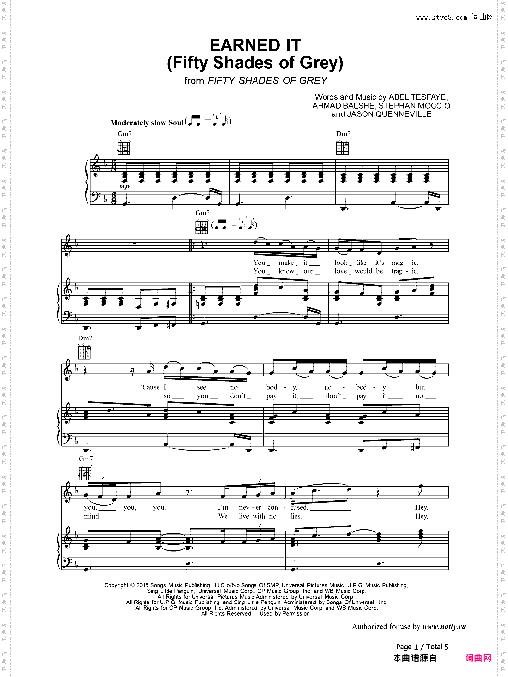 Earned It-五十度灰OST