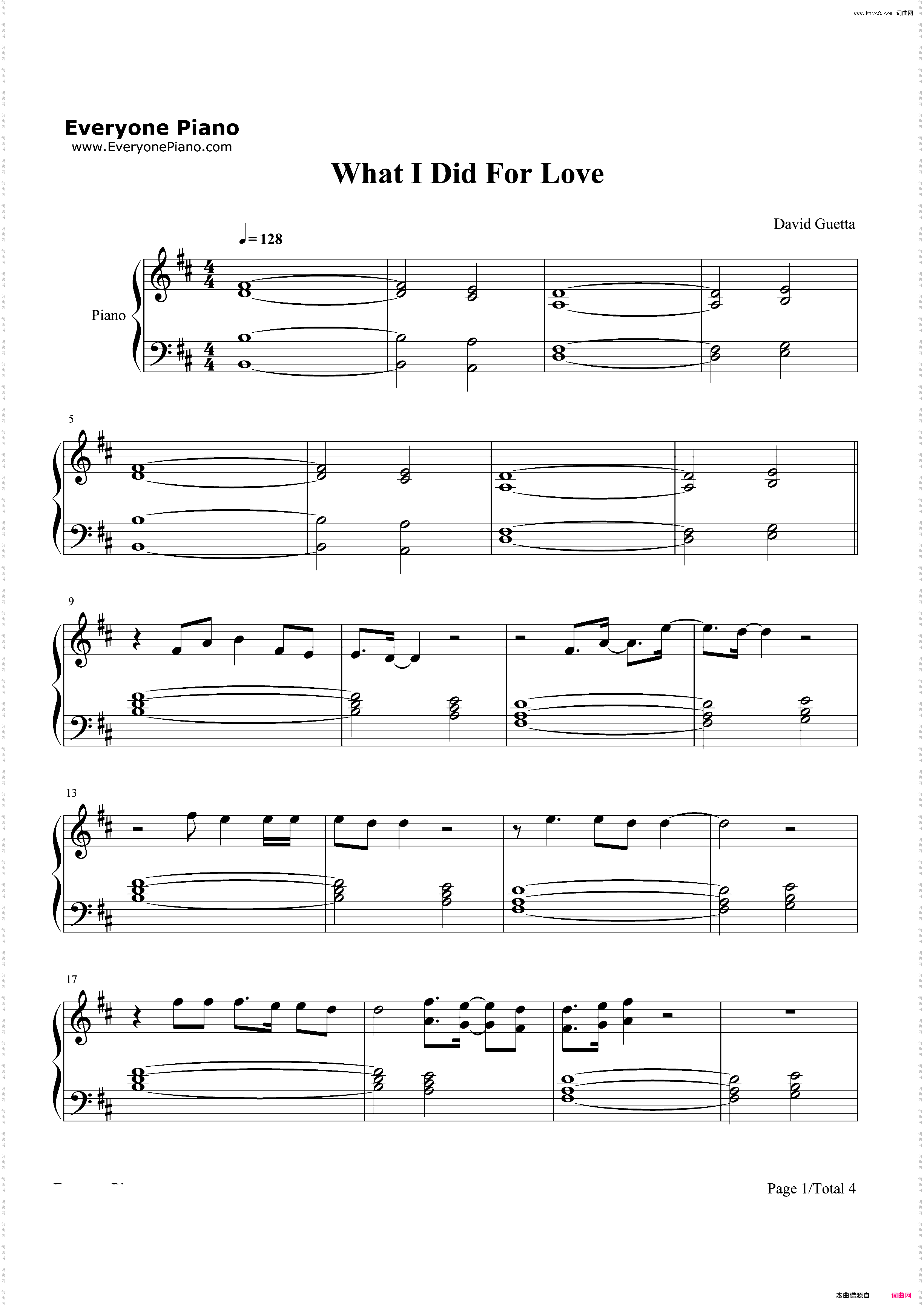 What I Did for Love-David Guetta