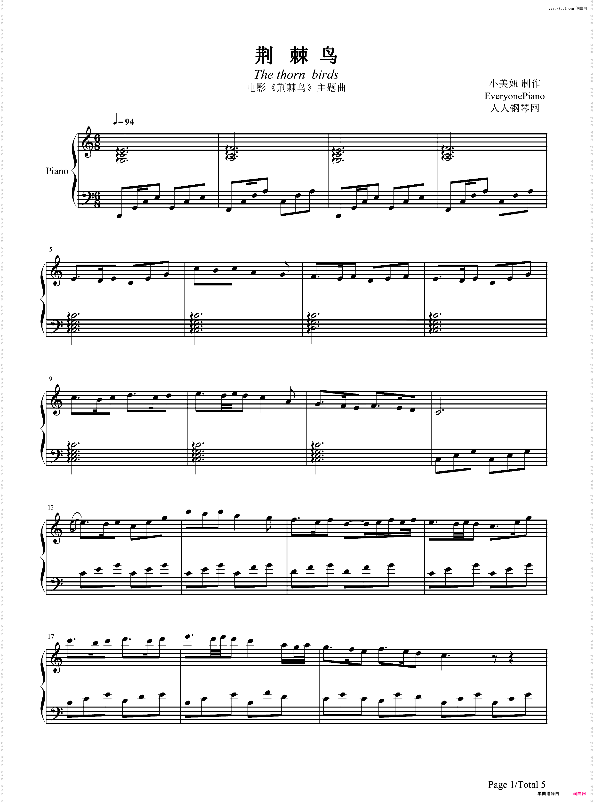 荆棘鸟主题曲-The Thorn Birds