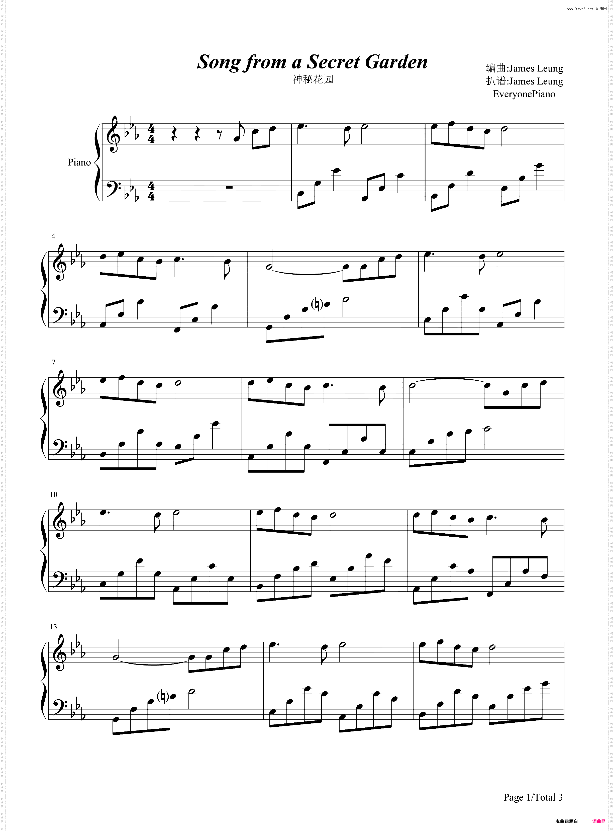 Song From A Secret Garden-Secret Garden