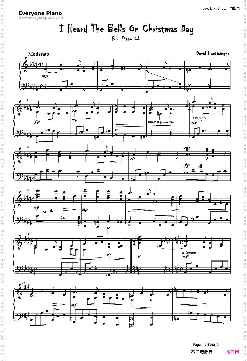 I Heard the Bells on Christmas Day-David Huntsinger