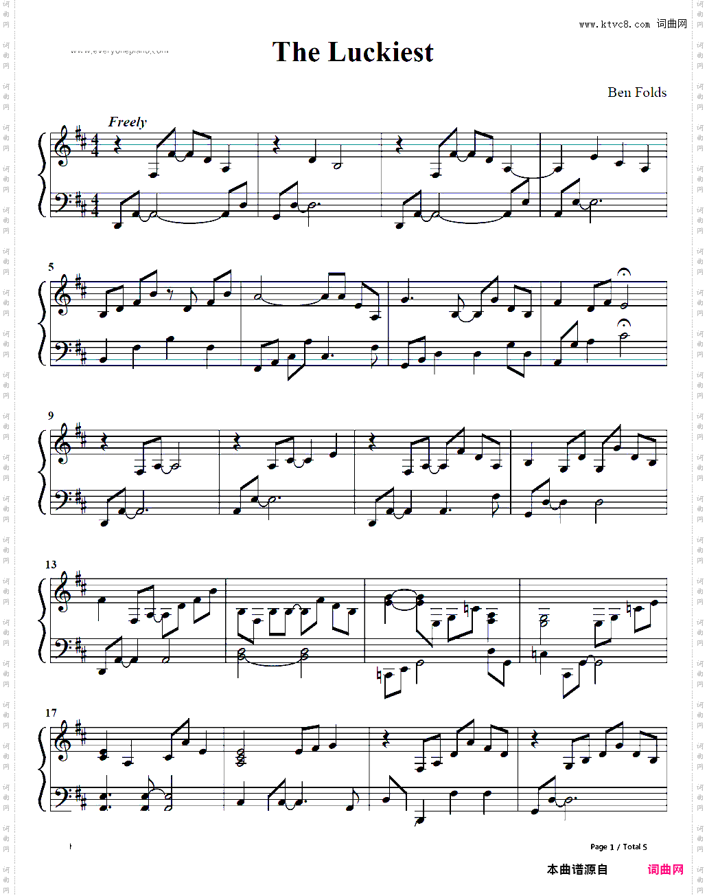 The Luckiest-Ben Folds