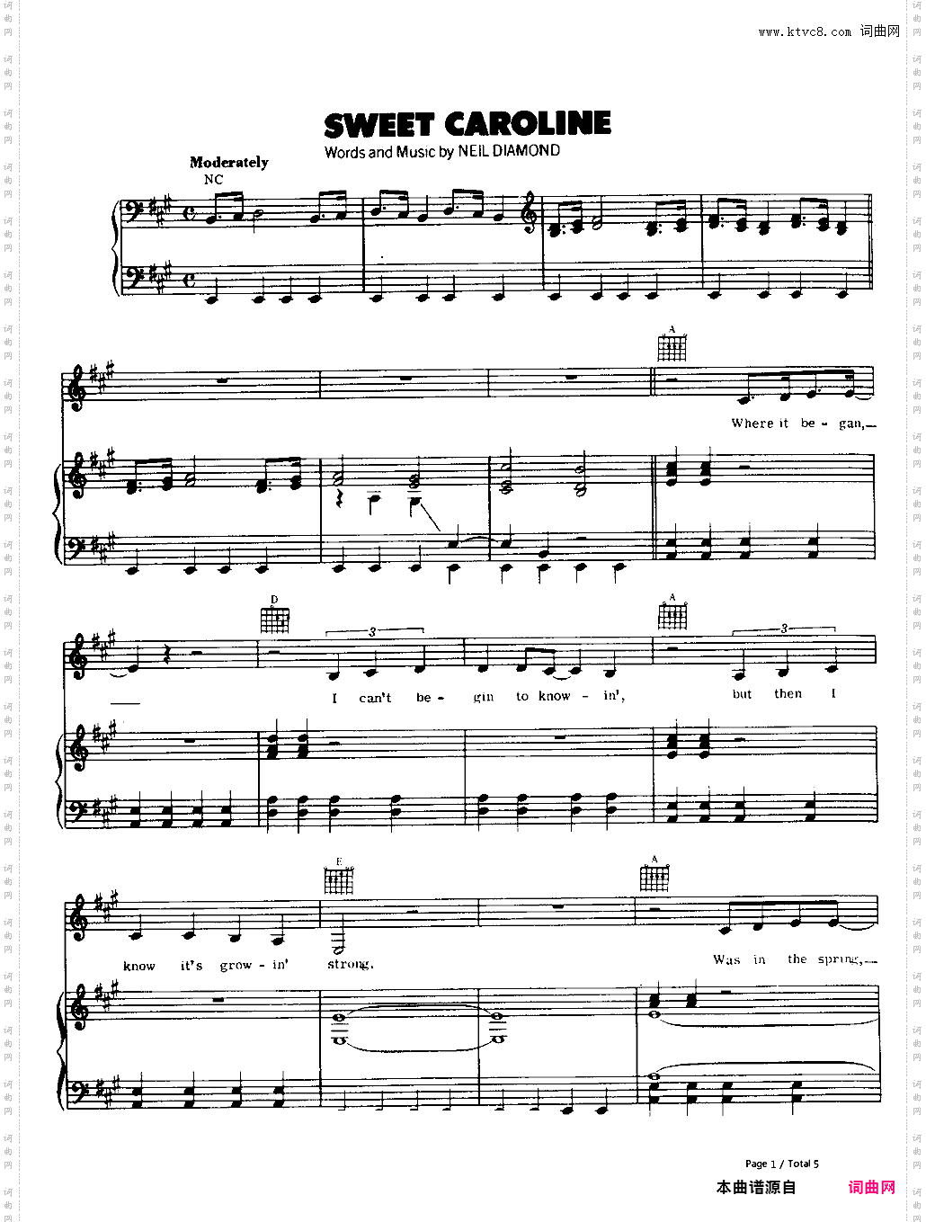 Sweet Caroline-Neil Diamond