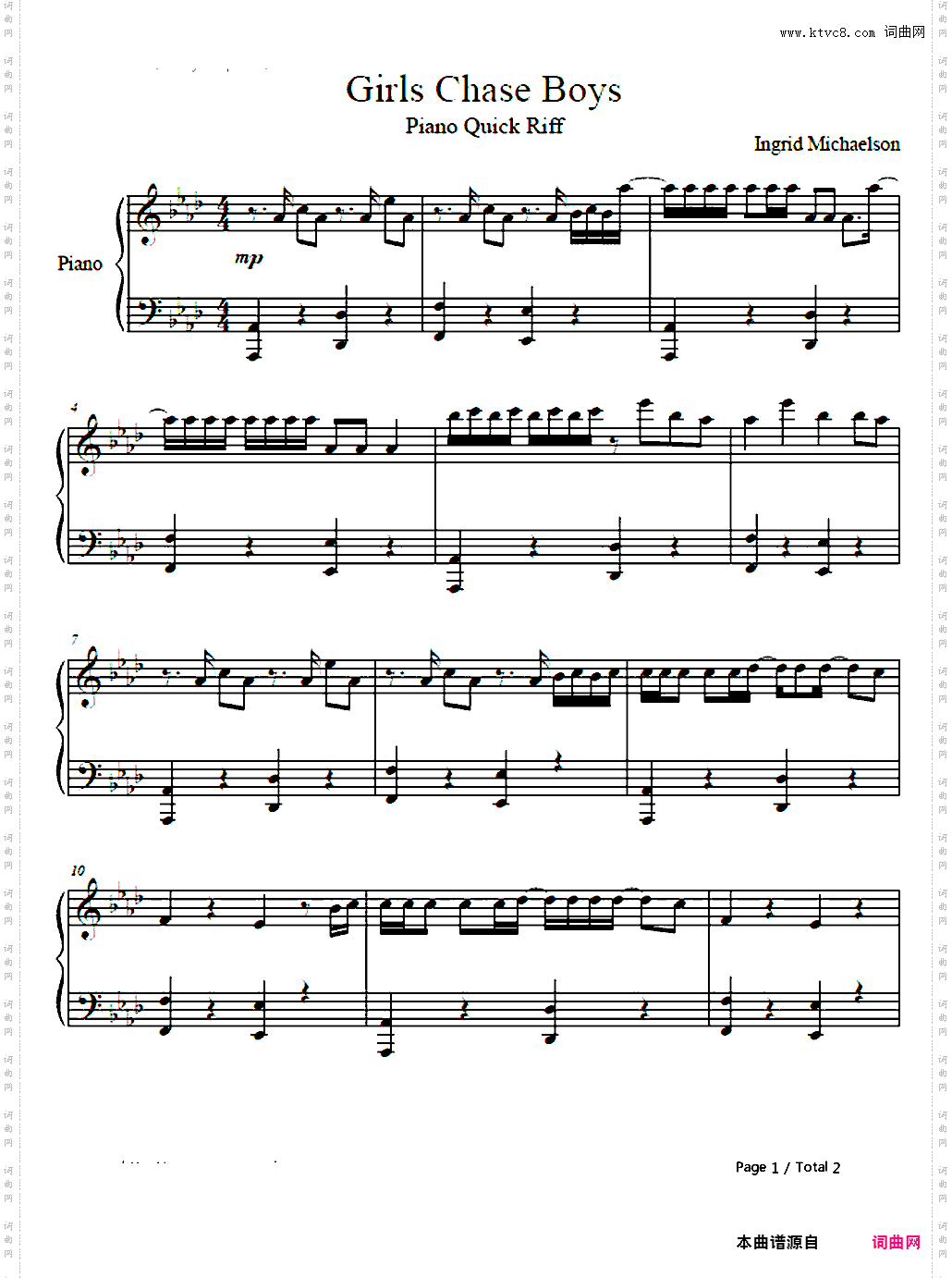 Girls Chase Boys-Ingrid Michaelson