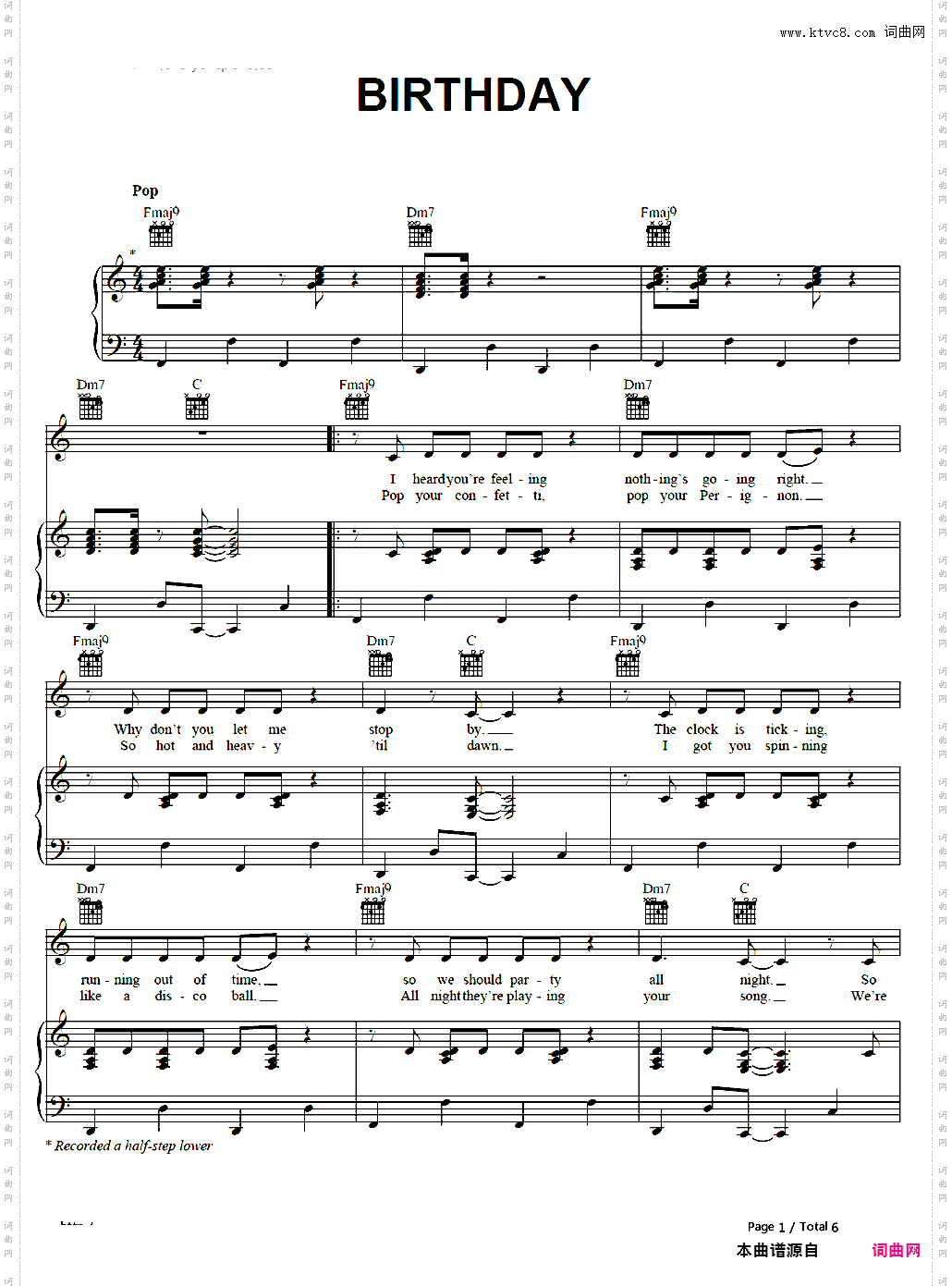 Birthday-Katy Perry_线谱版
