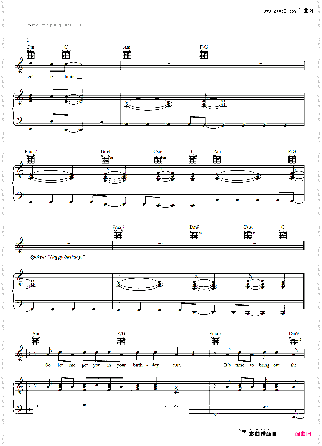 Birthday-Katy Perry_线谱版