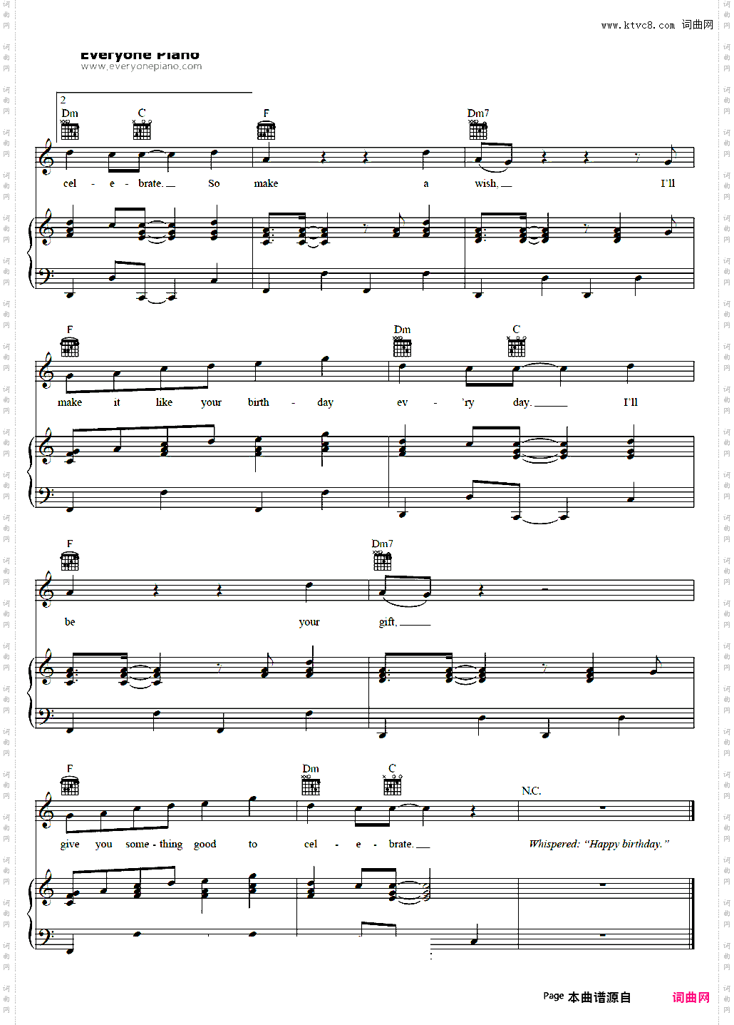 Birthday-Katy Perry_线谱版