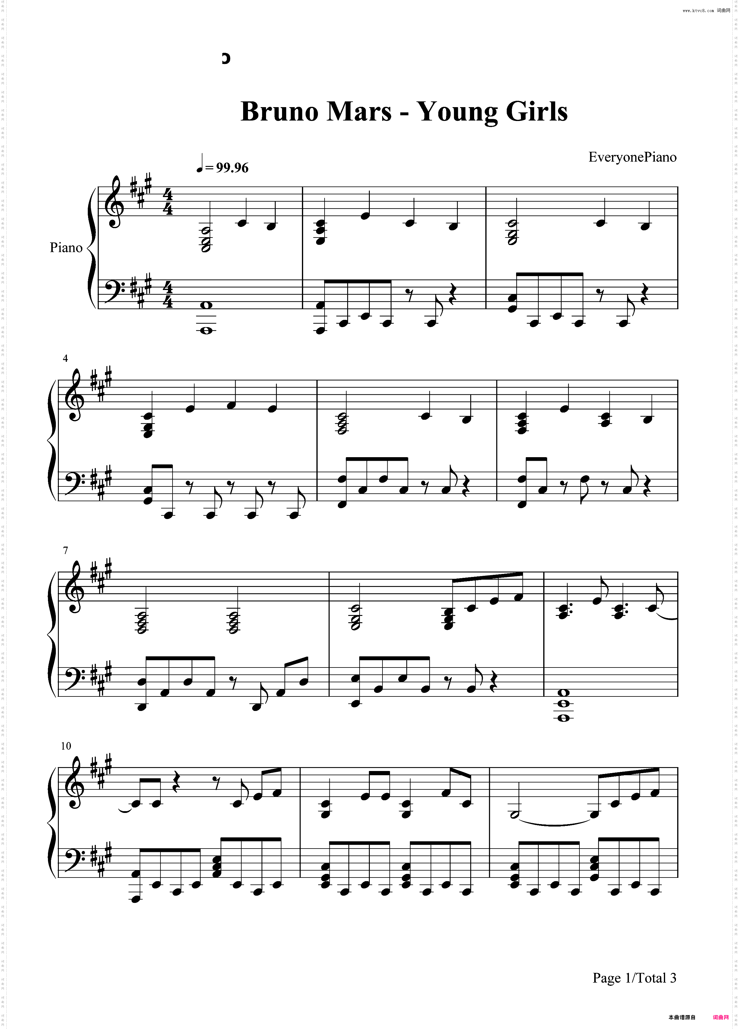 Young Girls-Bruno Mars