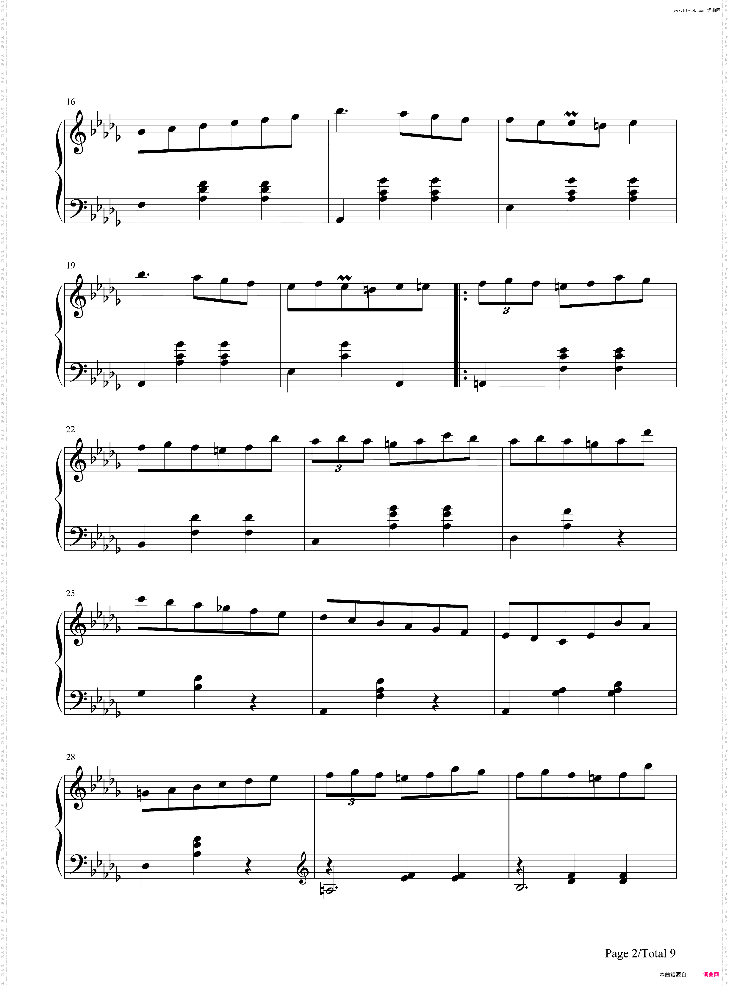 小狗圆舞曲-降D大调圆舞曲