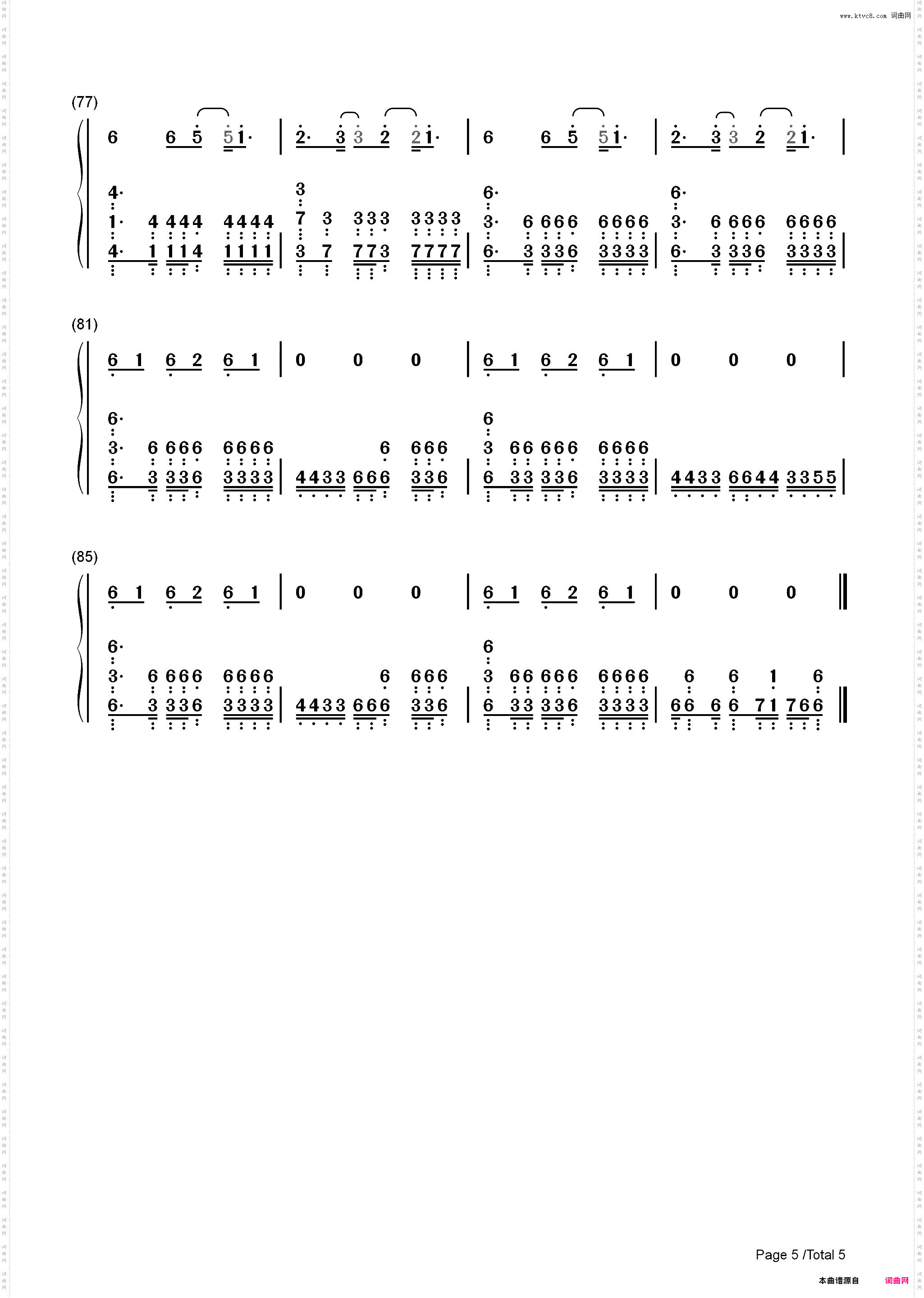 One Final Chance-原版谱-命令与征服心灵终结BGM