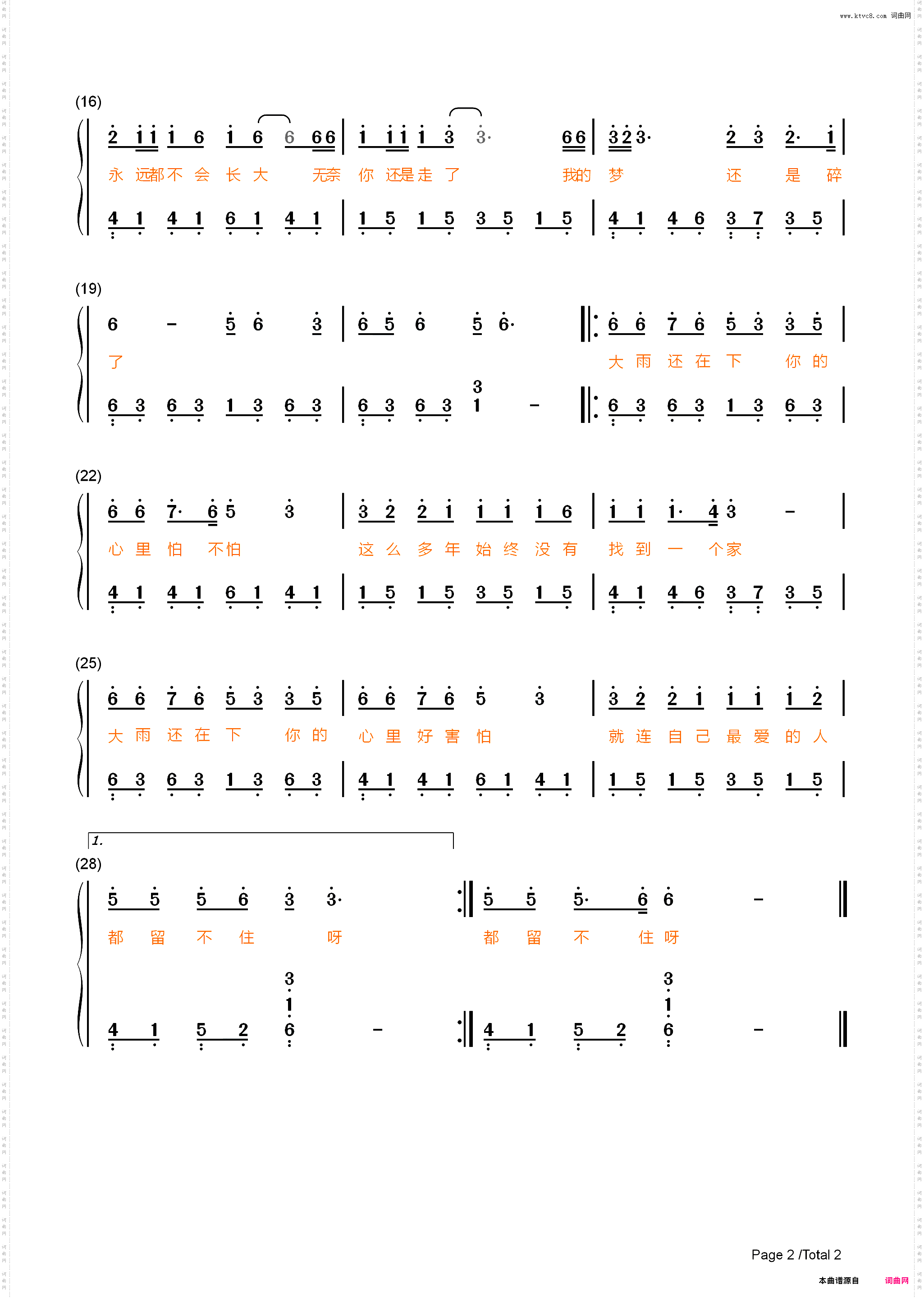 大雨还在下-原调简单版-窗外雨声滴滴嗒嗒三天三夜都还在那下-抖音