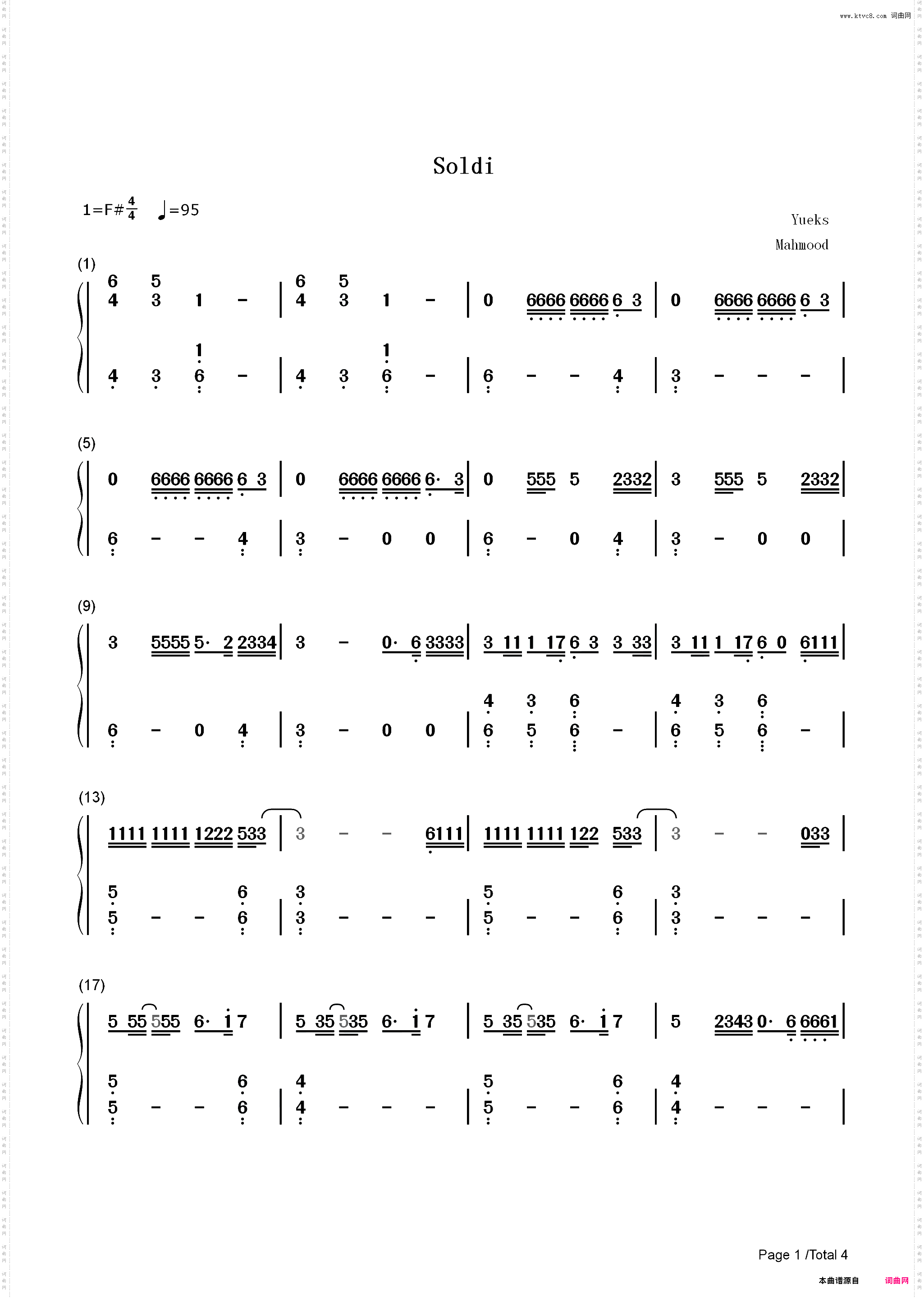 Soldi-Mahmood_简谱版