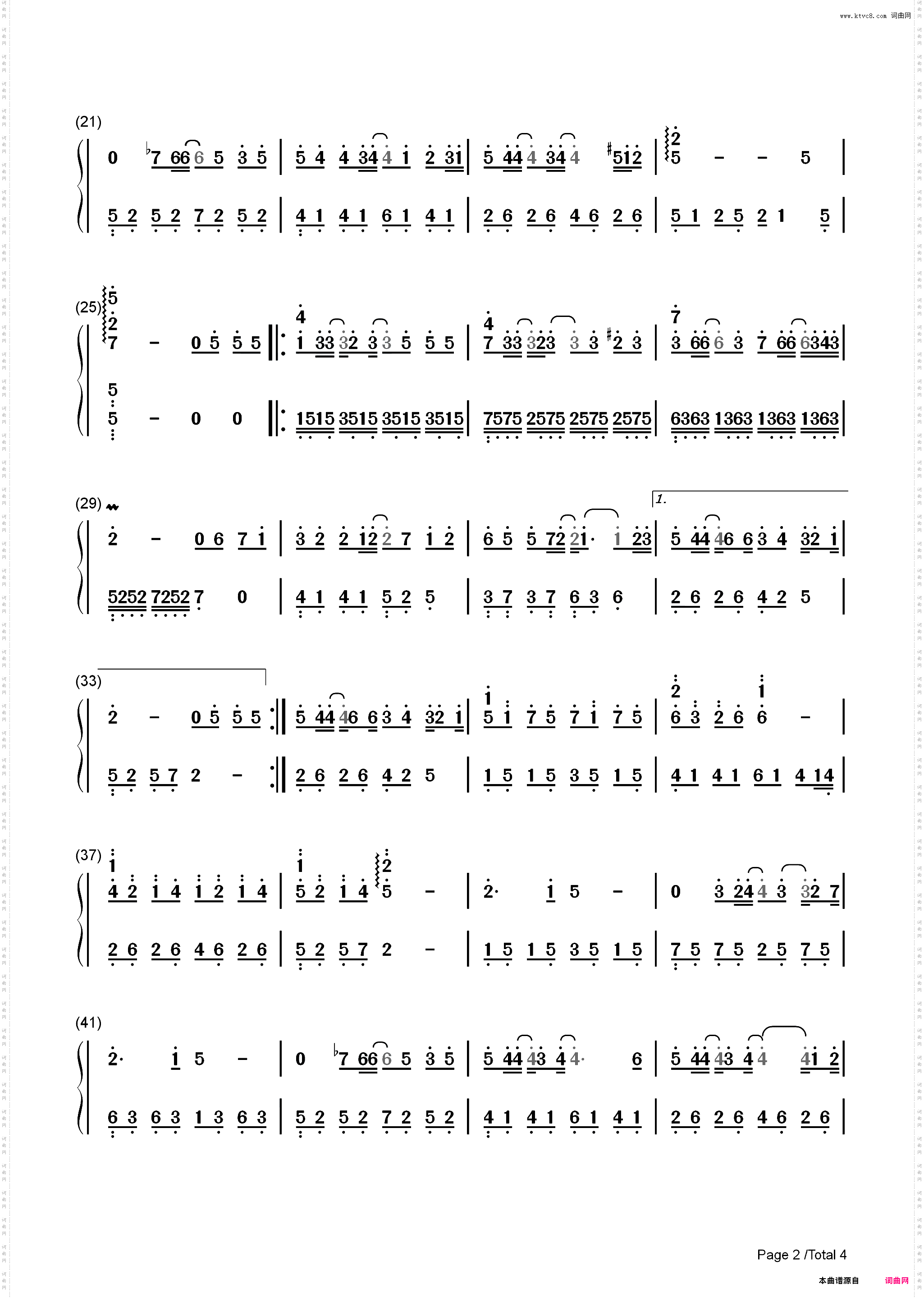 刻在我心底的名字-原调完整版_简谱版