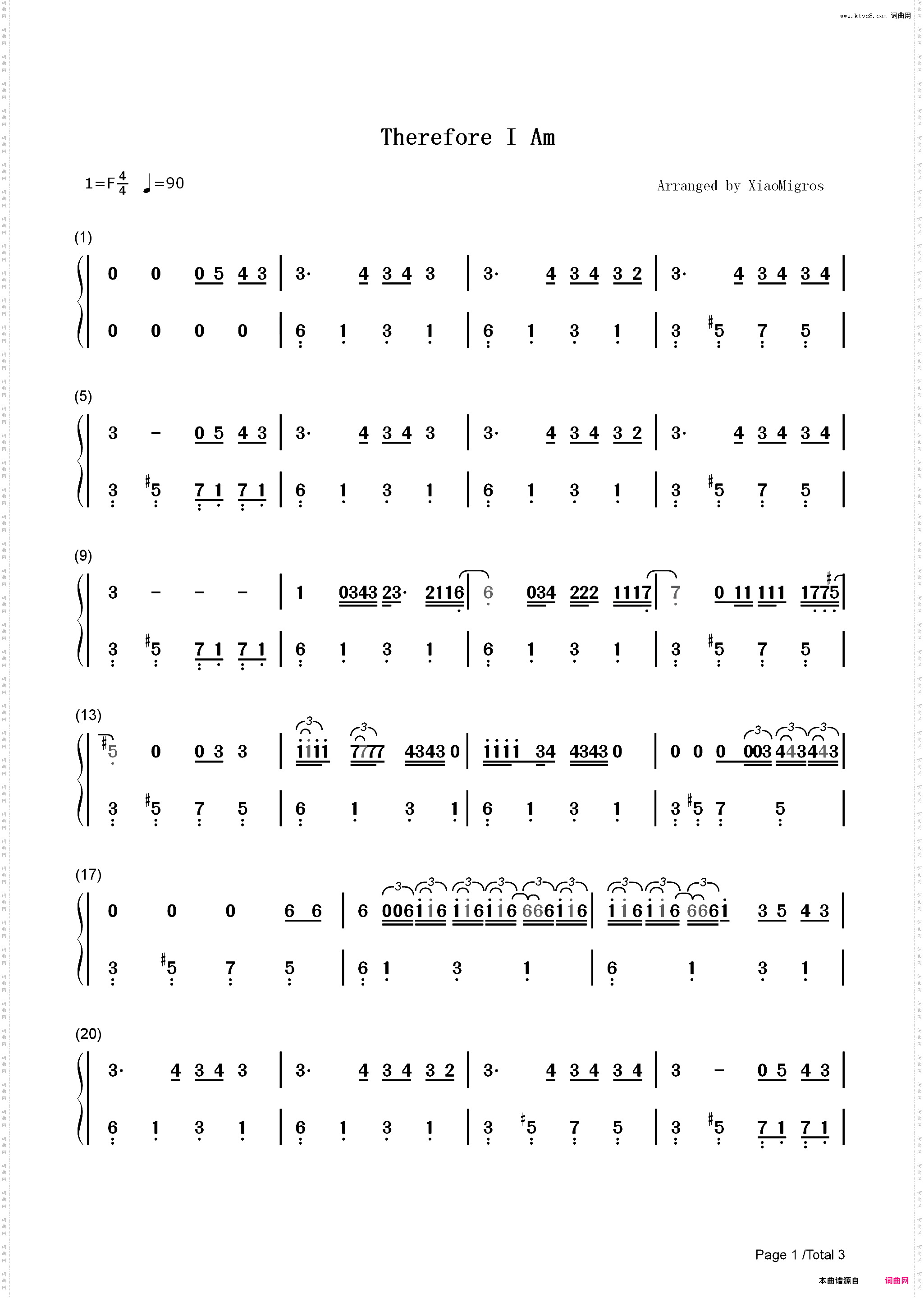 Therefore I Am-Billie Eilish_简谱版