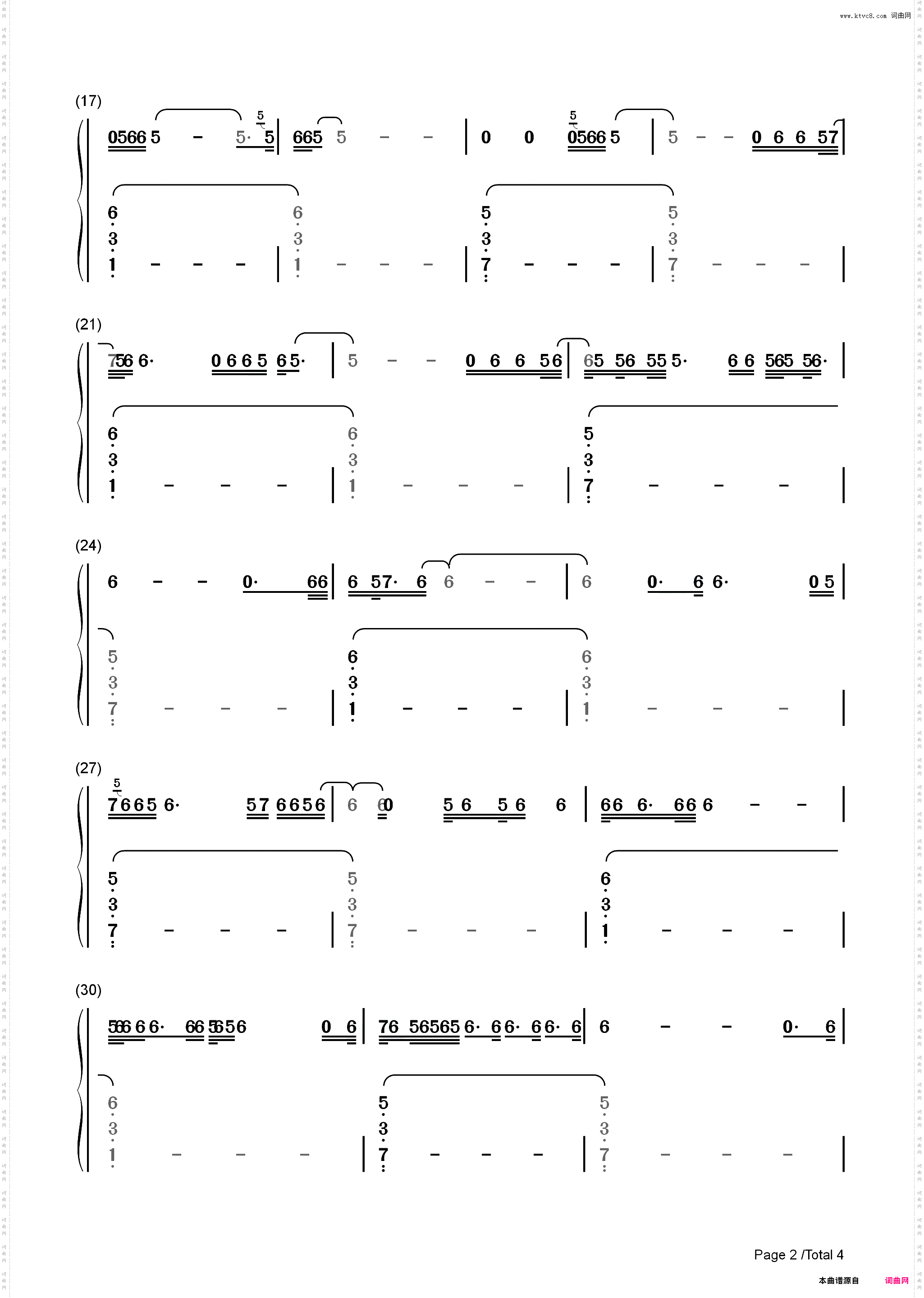 Not My Responsibility-Billie Eilish_简谱版