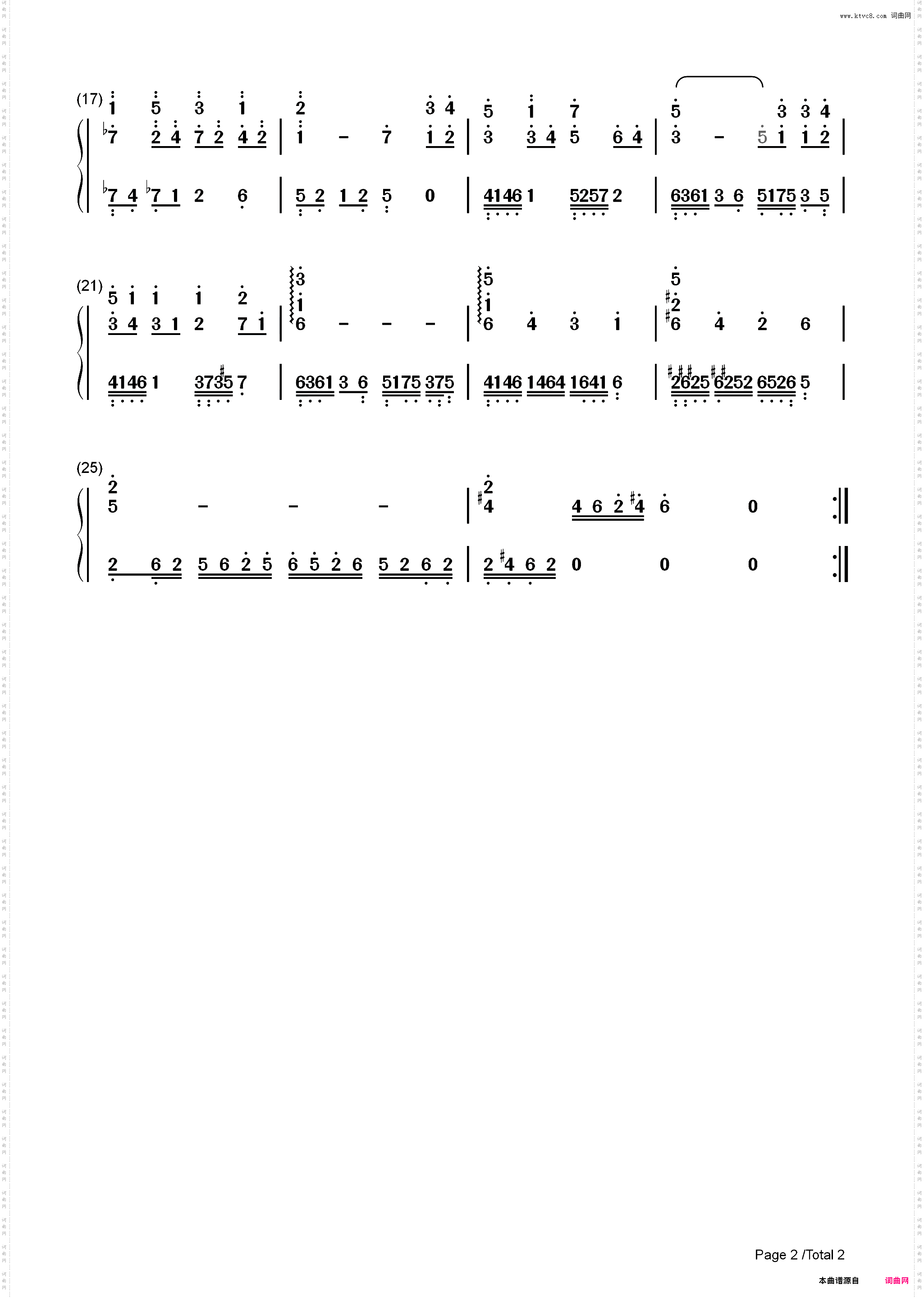 Ophilia the Cleric-歧路旅人BGM_简谱版