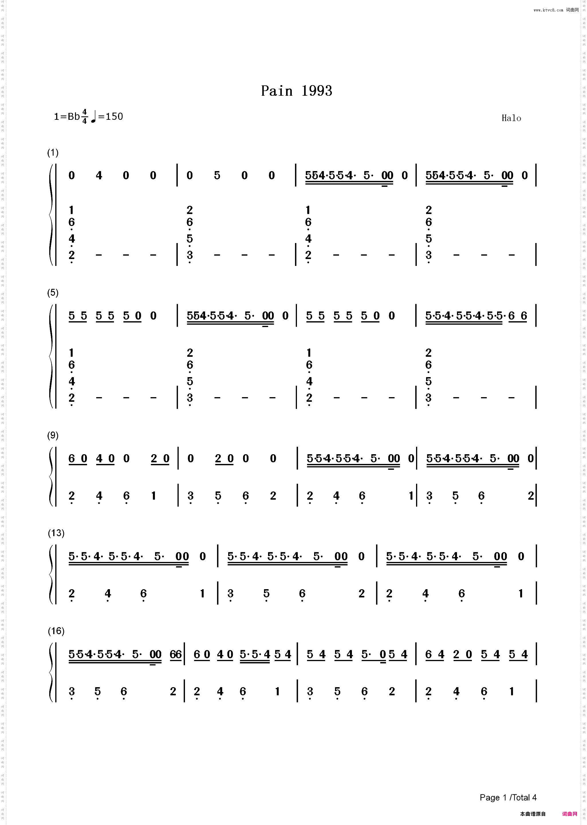 Pain 1993-Drake_简谱版