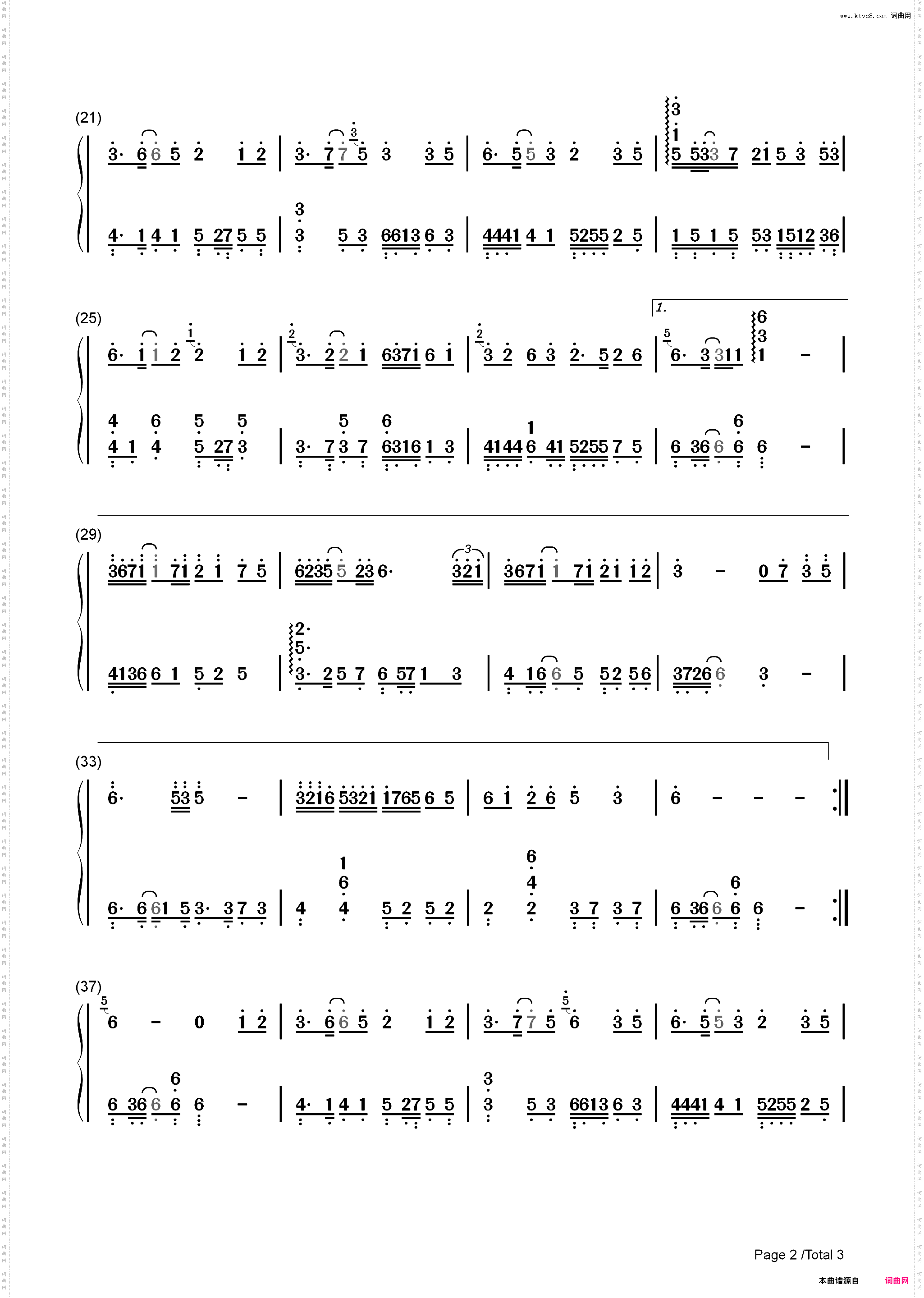 旧梦一场-一别两宽细数曾几过往-抖音热歌_简谱版